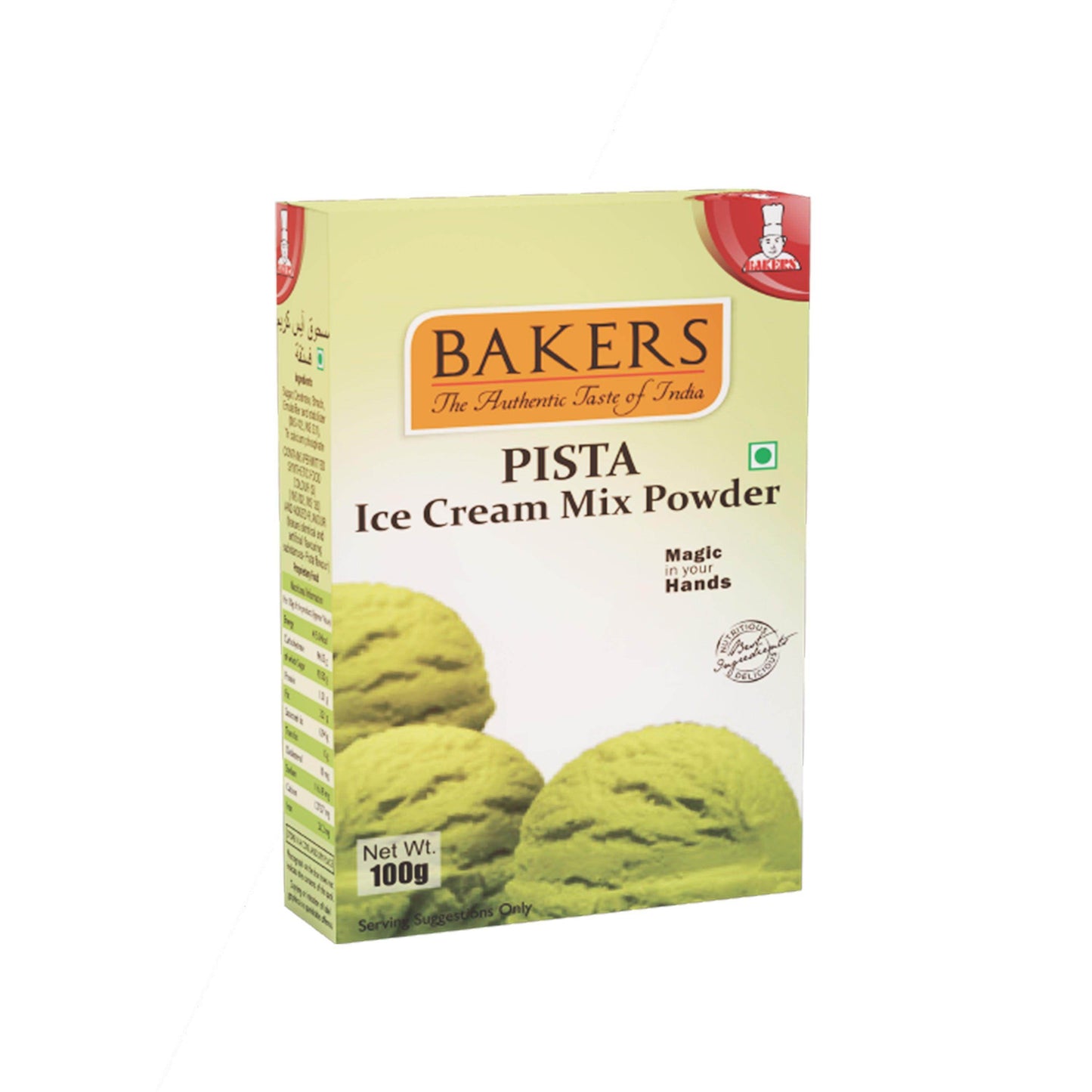 BAKERS Ice Cream Mix Powder Pista Flavour - Pluugin Store