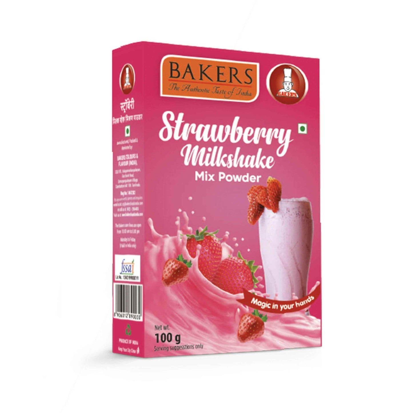 BAKERS Milkshake Mix Powder Strawberry Flavour 100gm - Pluugin Store