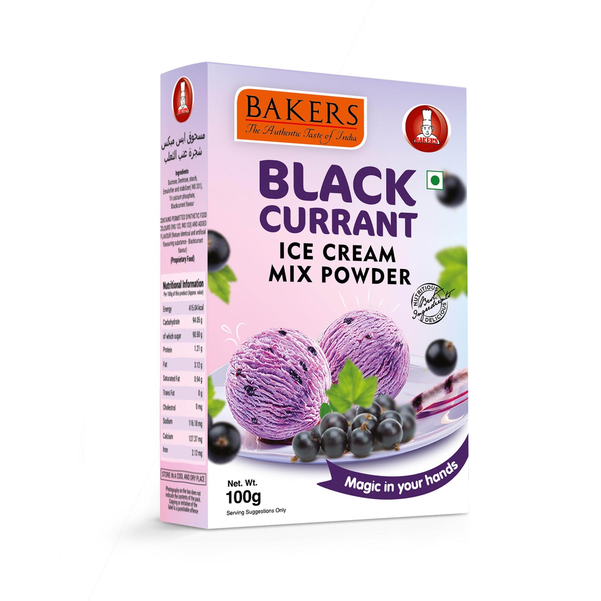 BAKERS Ice Cream Mix Powder Black Currant Flavour - Pluugin Store