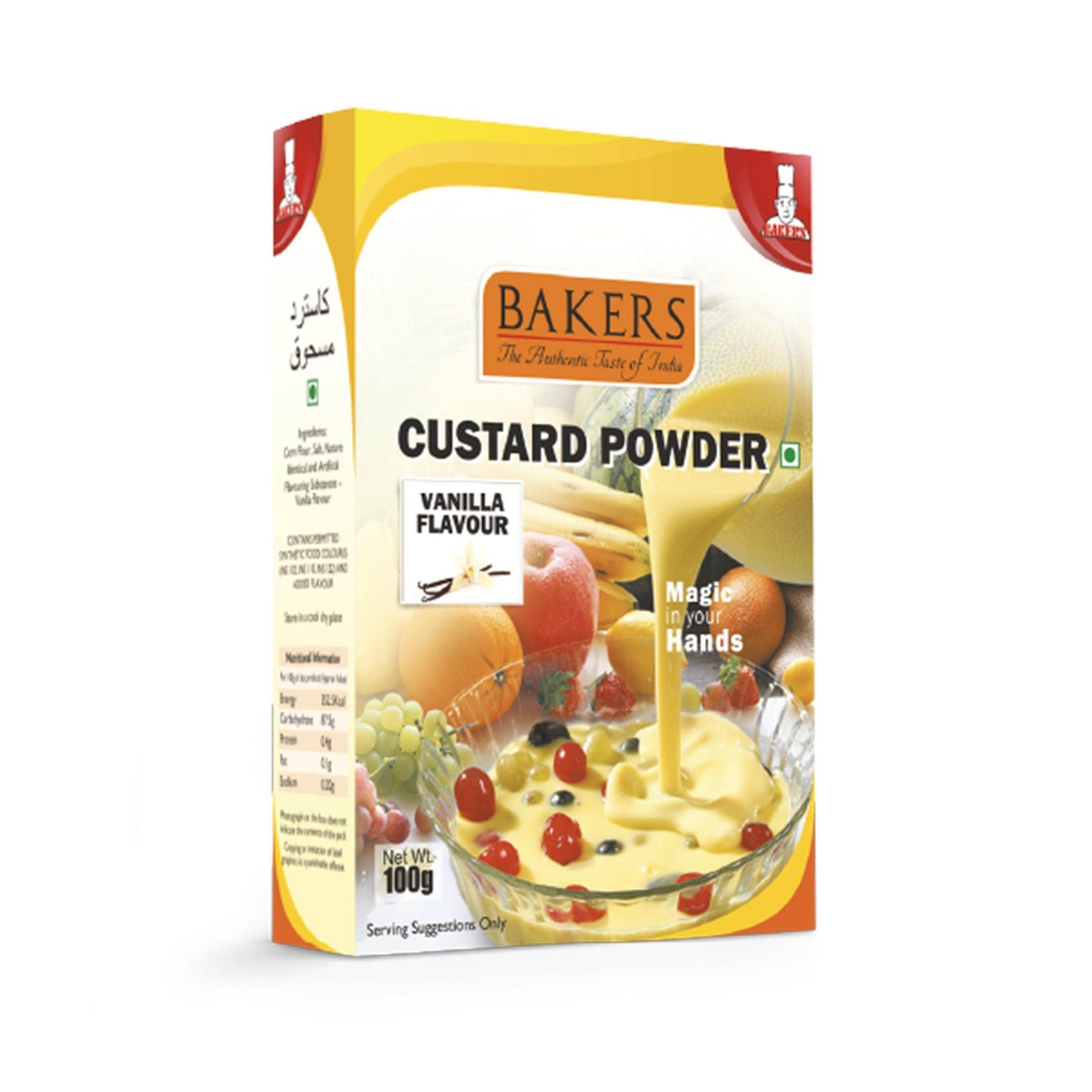 EXOTIC DESSERT COMBO 6 - BAKERS Custard Powder Vanilla Flavour 100 gm + BAKERS Jelly Crystals Orange Flavour 90 gm - Pluugin Store