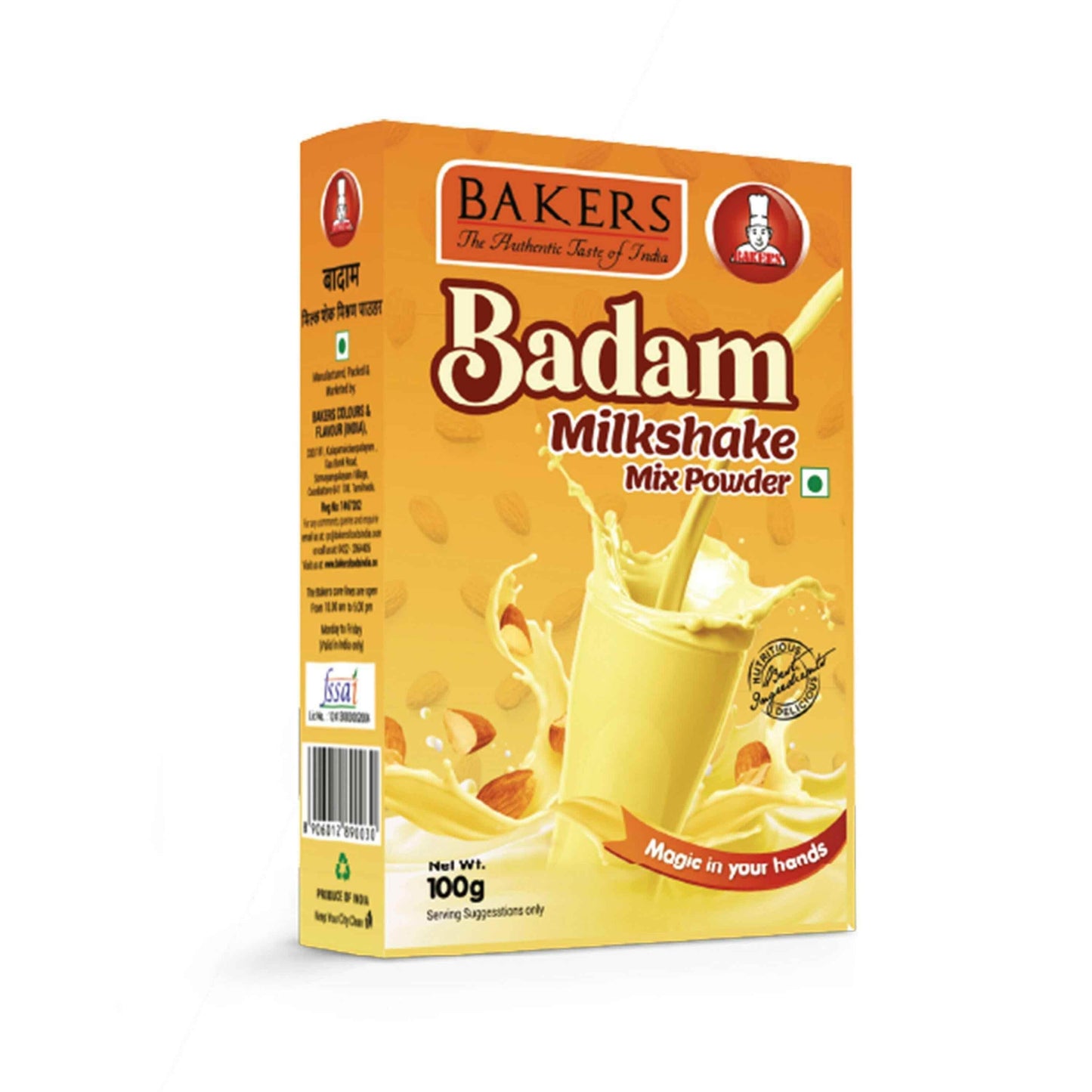 BAKERS Milkshake Mix Powder Badam Flavour 100gm - Pluugin Store