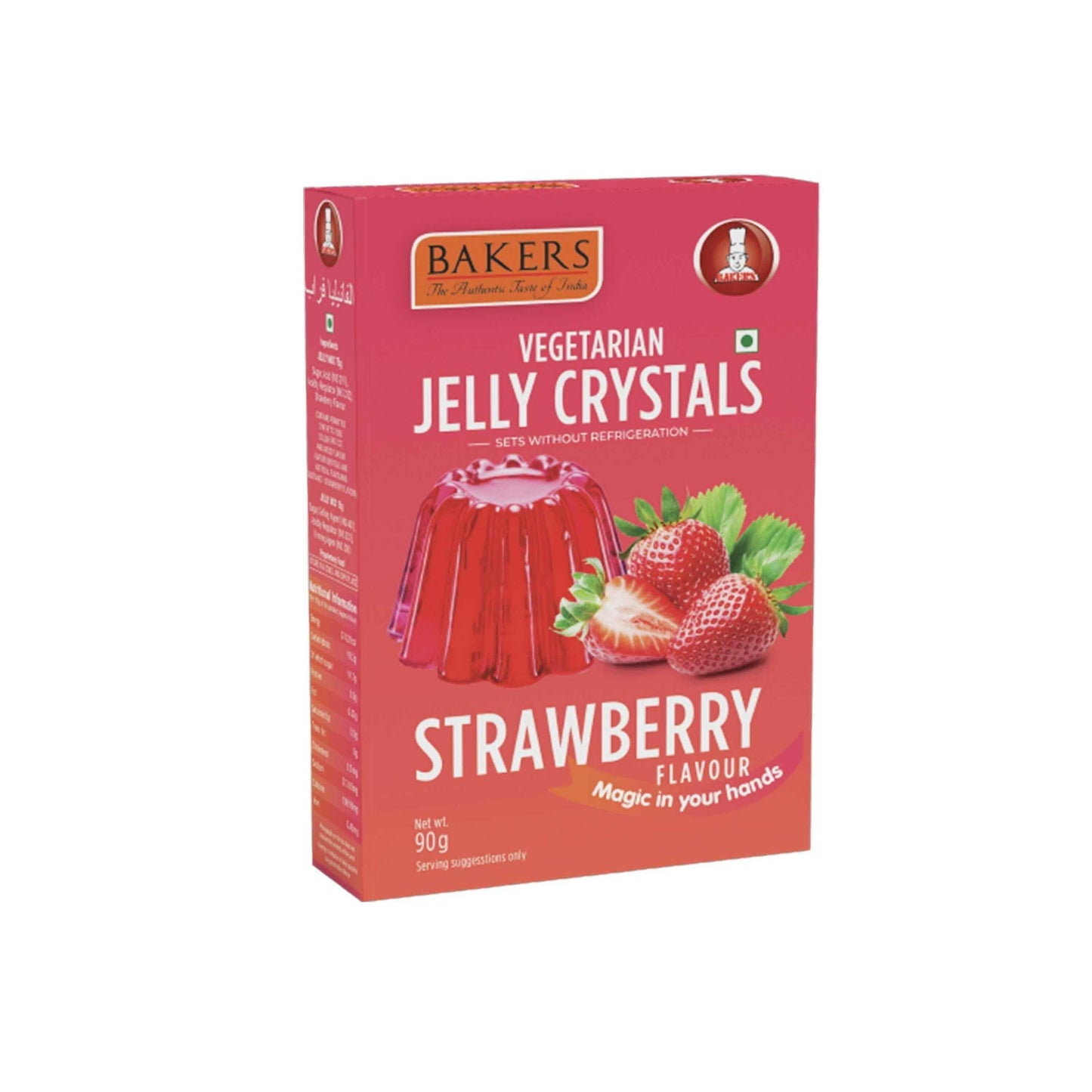 BAKERS Jelly Crystals Strawberry Flavour Pack of 3 (90 gm x 3) - Pluugin Store