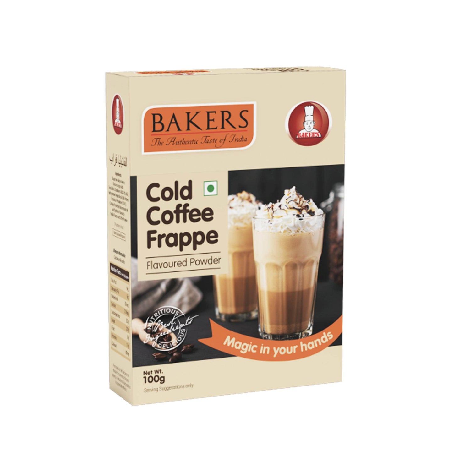 TWIN TEMPTATION PACK 1 - BAKERS Belgian Choco + Cold Coffe Flavour Frappe Powder Pack of 4 (100 gm x 4) - Pluugin Store