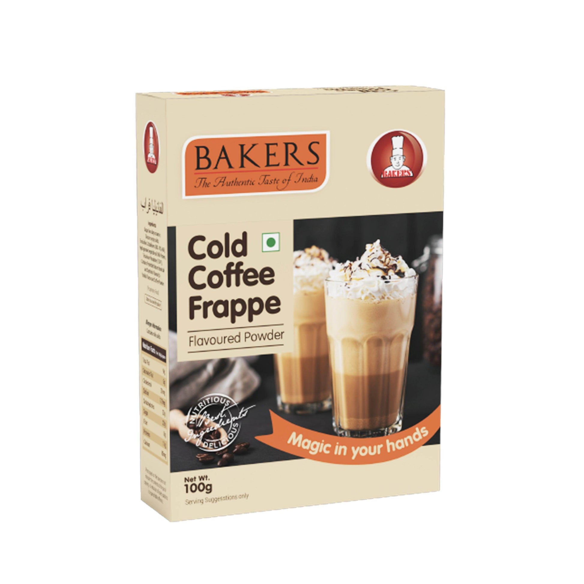 TWIN TEMPTATION PACK 1 - BAKERS Belgian Choco + Cold Coffe Flavour Frappe Powder Pack of 4 (100 gm x 4) - Pluugin Store