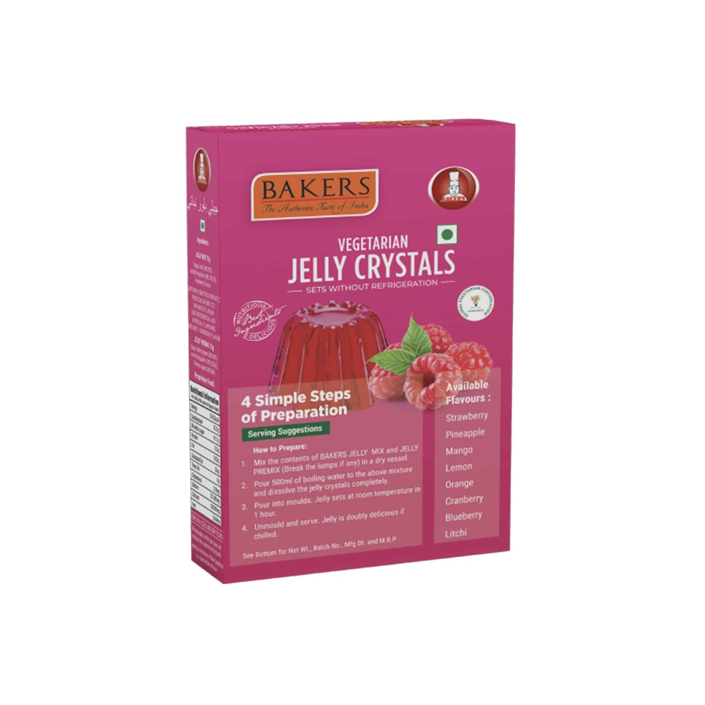 BAKERS Jelly Crystals Raspberry Flavour Pack of 3 (90 gm x 3) - Pluugin Store