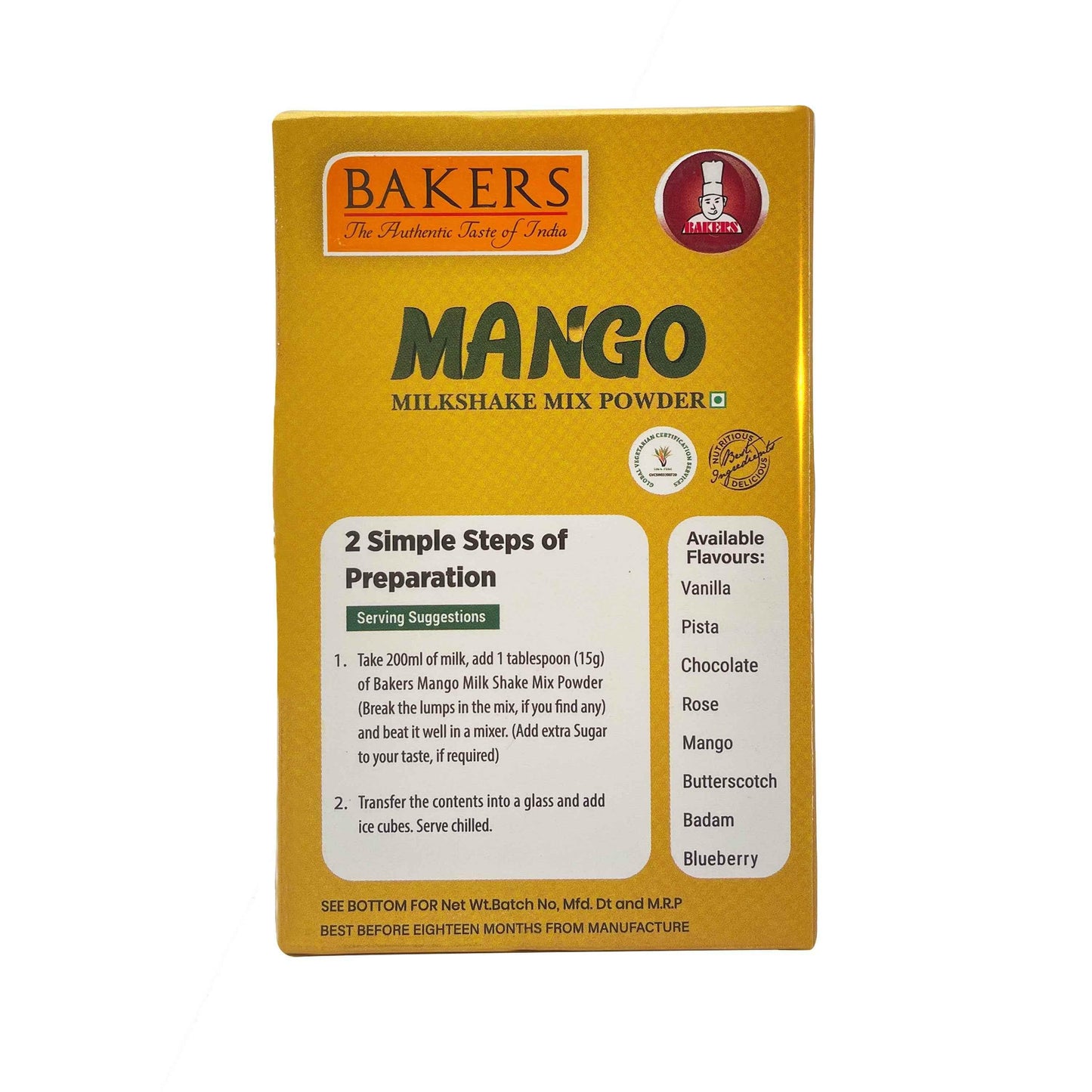 BAKERS Milkshake Mix Powder Mango Flavour 100gm - Pluugin Store