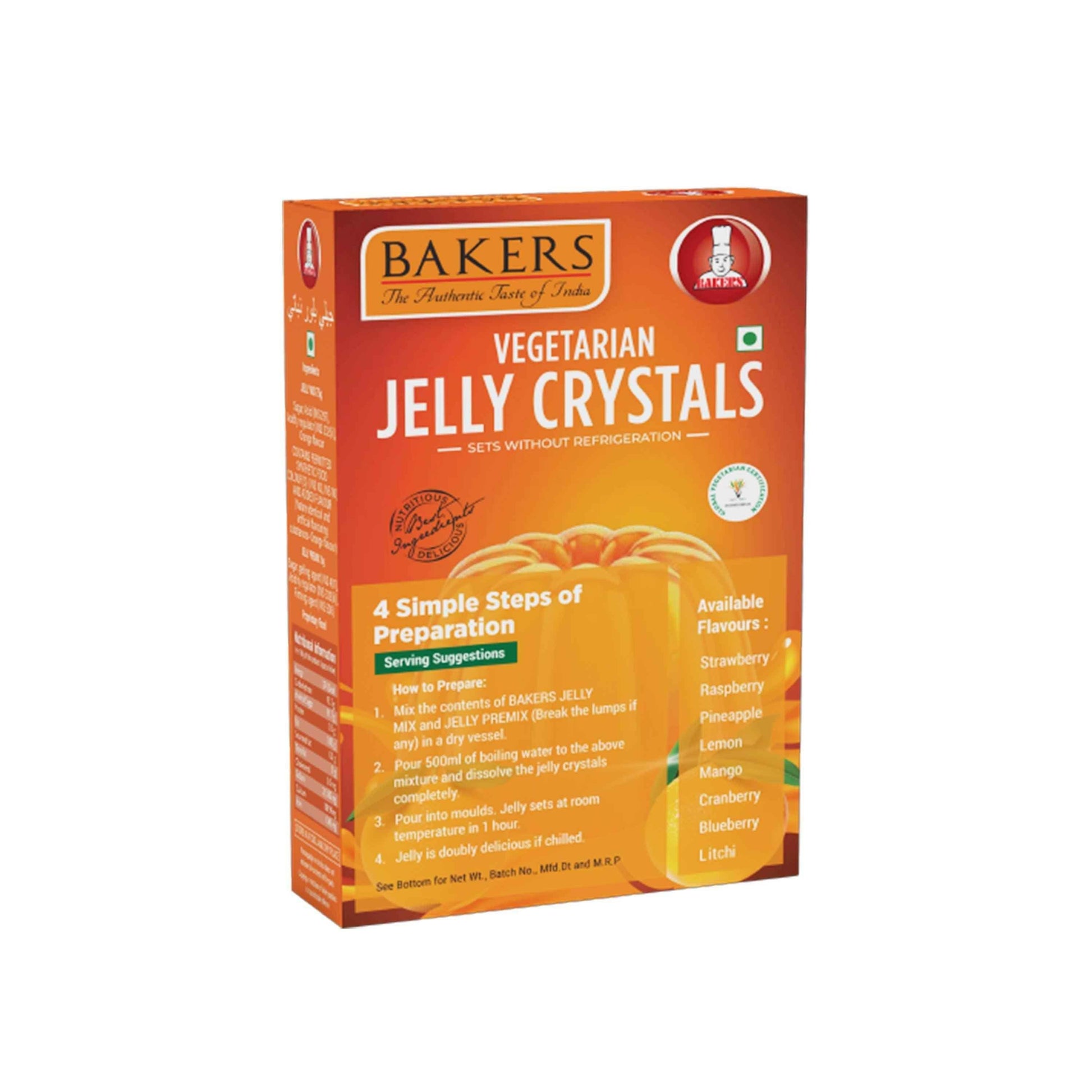 BAKERS Jelly Crystals Orange Flavour Pack of 3 (90 gm x 3) - Pluugin Store