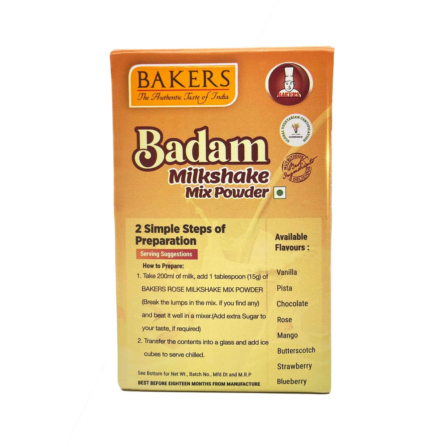BAKERS Milkshake Mix Powder Badam Flavour 100gm - Pluugin Store