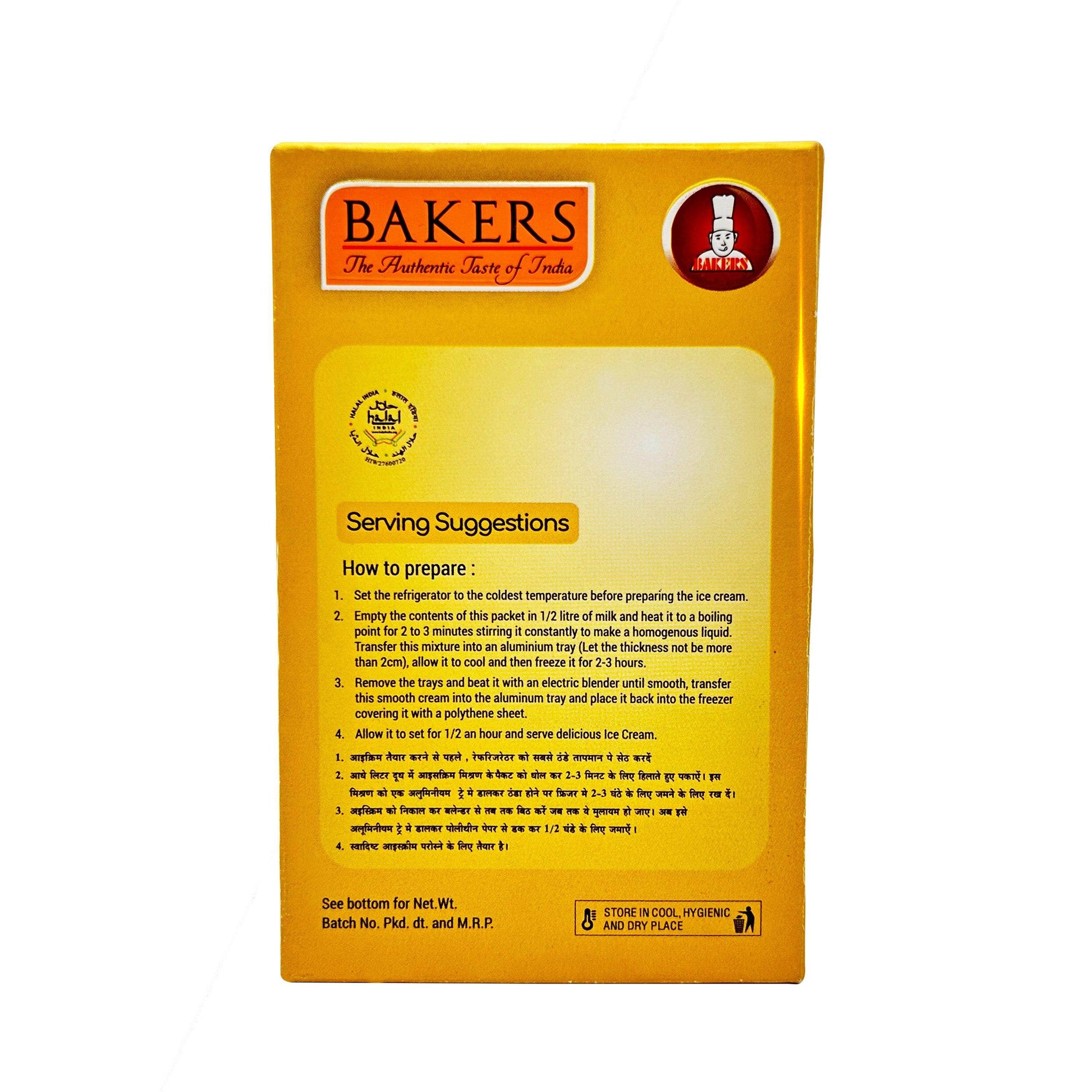 BAKERS Ice Cream Mix Powder Kesar Pista Flavour - Pluugin Store