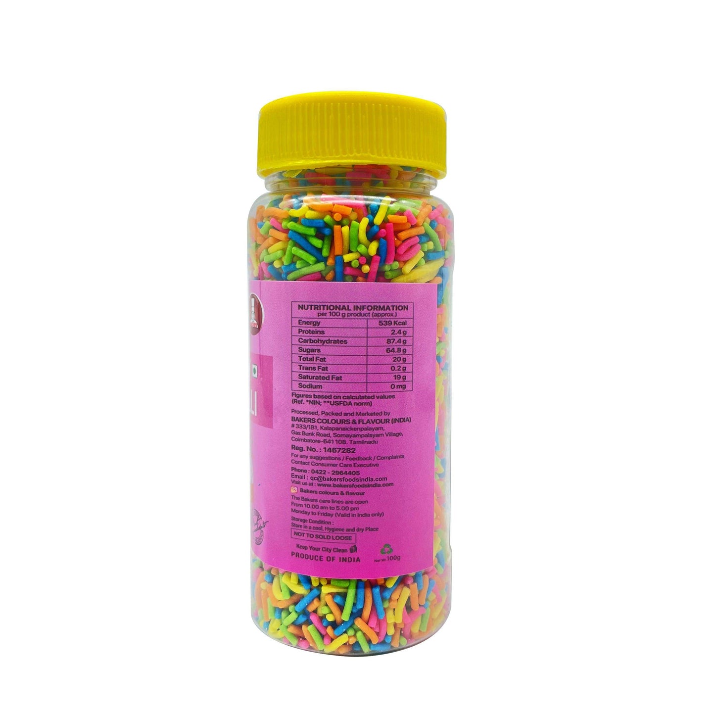 BAKERS Sprinklers Fantasy Vermicelli Pack of 3 (100 gm x 3) - Pluugin Store