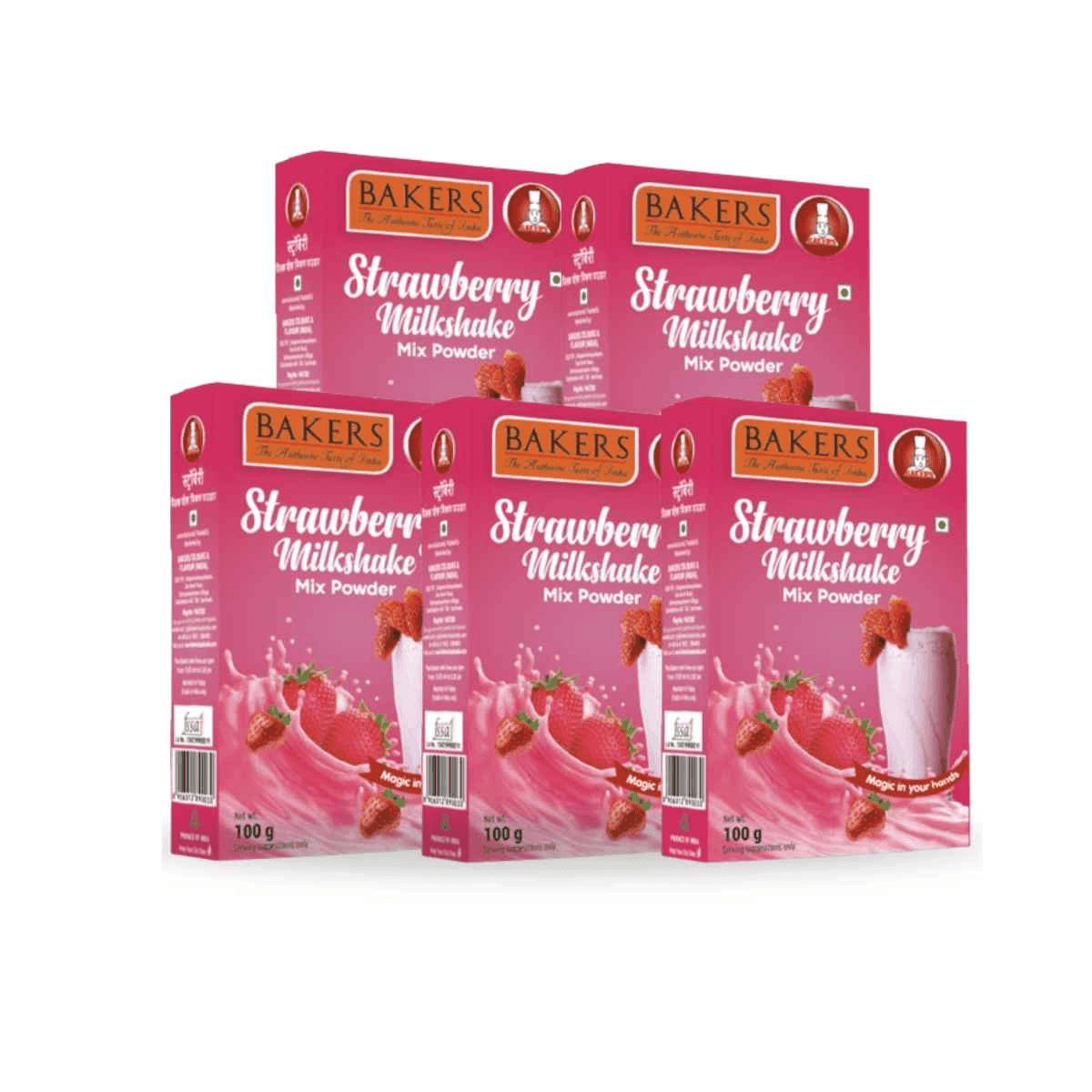 BAKERS Milkshake Mix Powder Strawberry Flavour 100gm - Pluugin Store