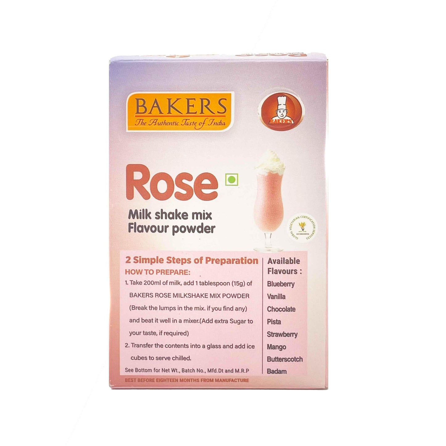 BAKERS Milkshake Mix Powder Rose Flavour 100gm - Pluugin Store