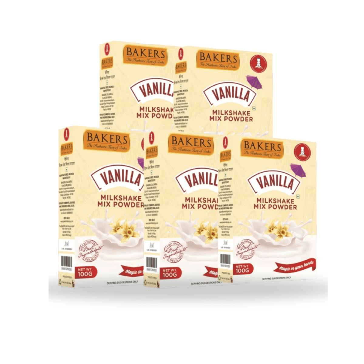 BAKERS Milkshake Mix Powder Vanilla Flavour 100gm - Pluugin Store