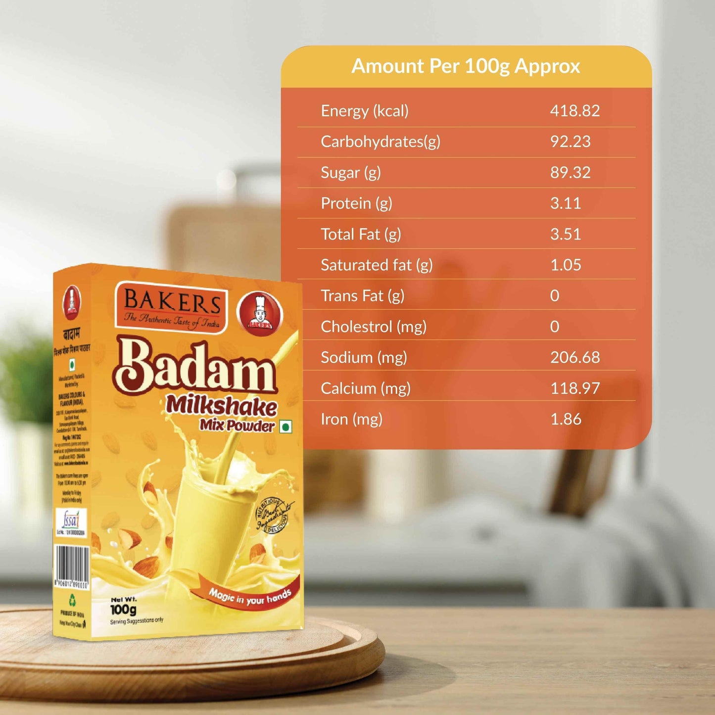BAKERS Milkshake Mix Powder Badam Flavour 100gm - Pluugin Store