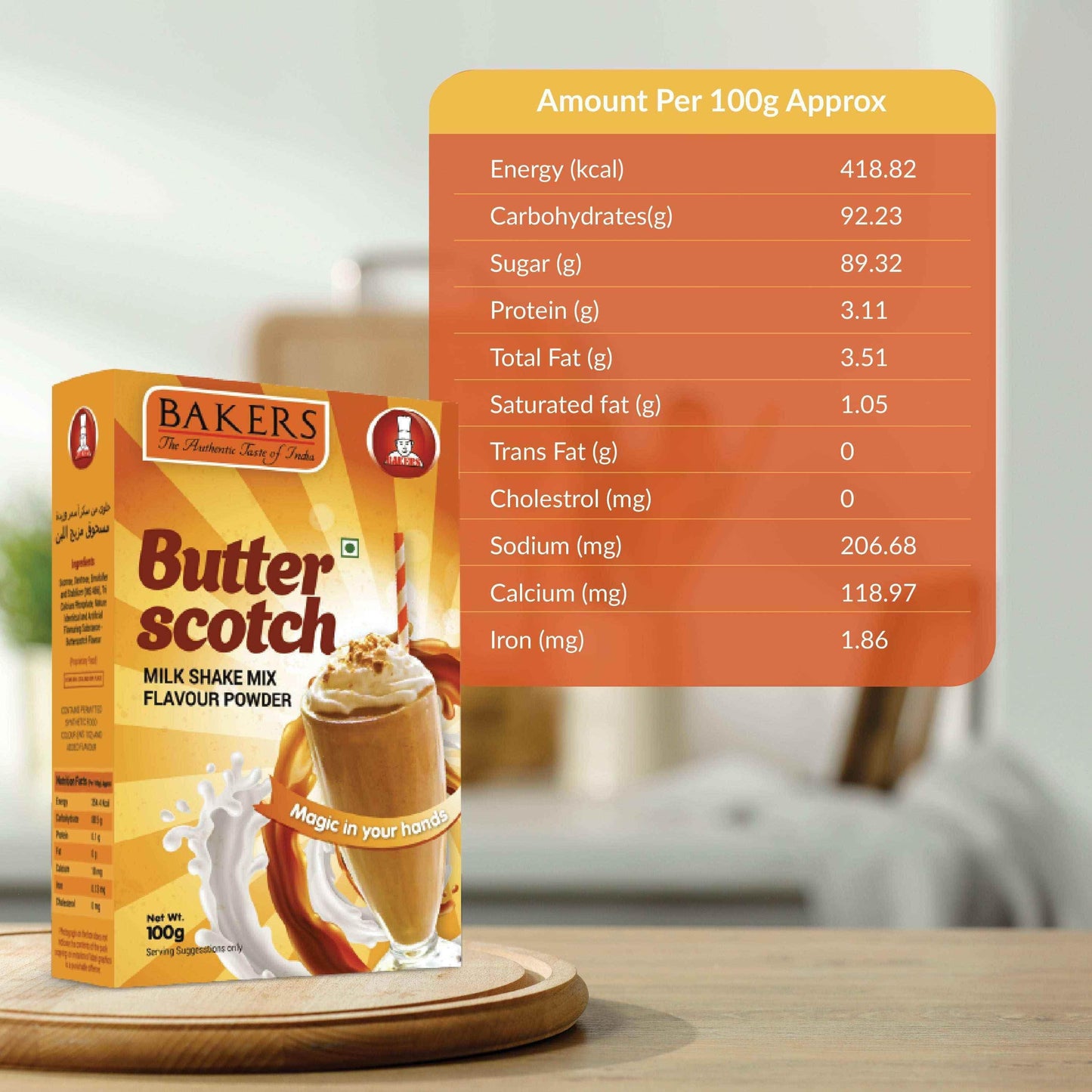BAKERS Milkshake Mix Powder Butterscotch Flavour 100gm - Pluugin Store