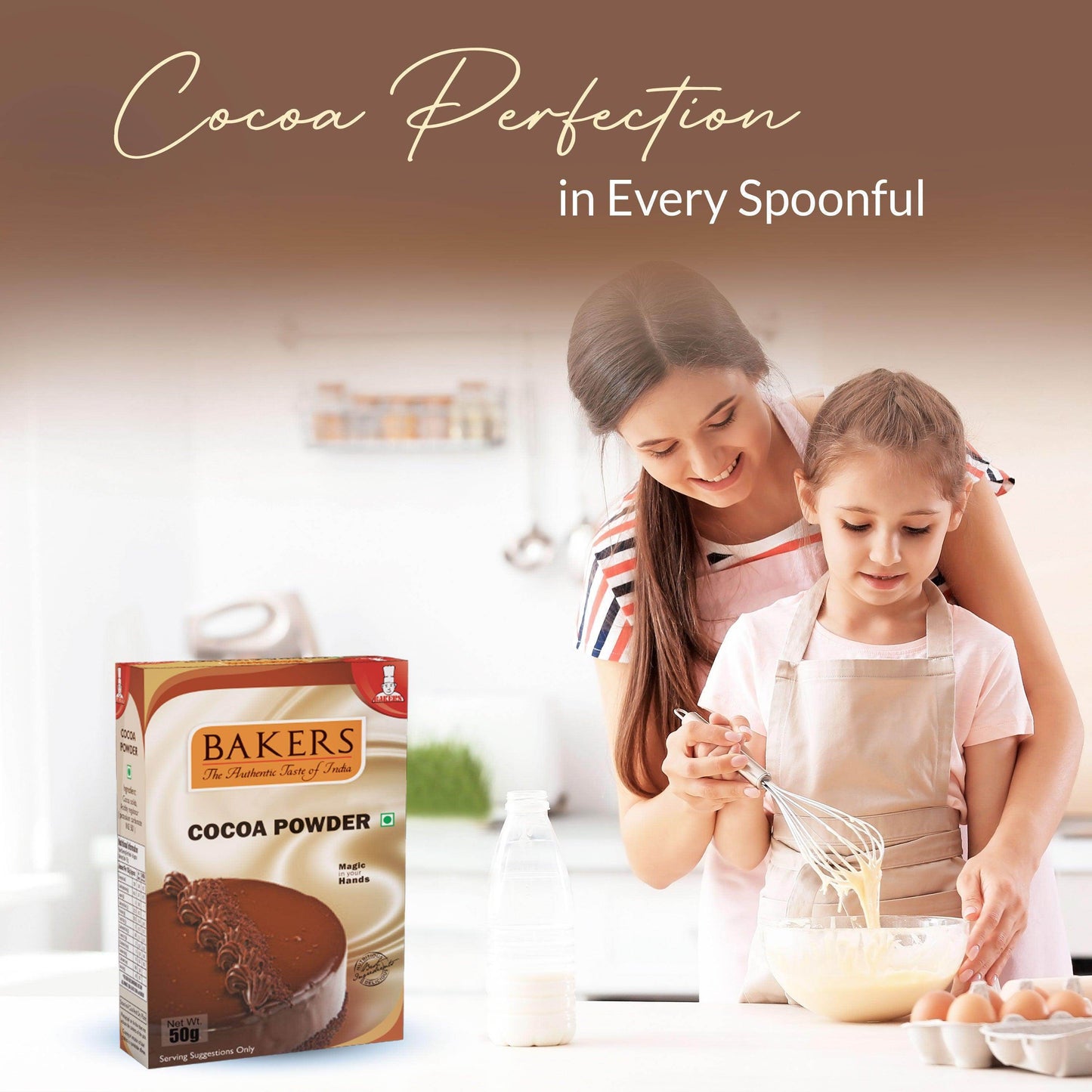 DOUBLE DELIGHT PACK 3 - BAKERS Cocoa Powder 50 gm + BAKERS Belgian Choco Frappe Powder 100g - Pluugin Store