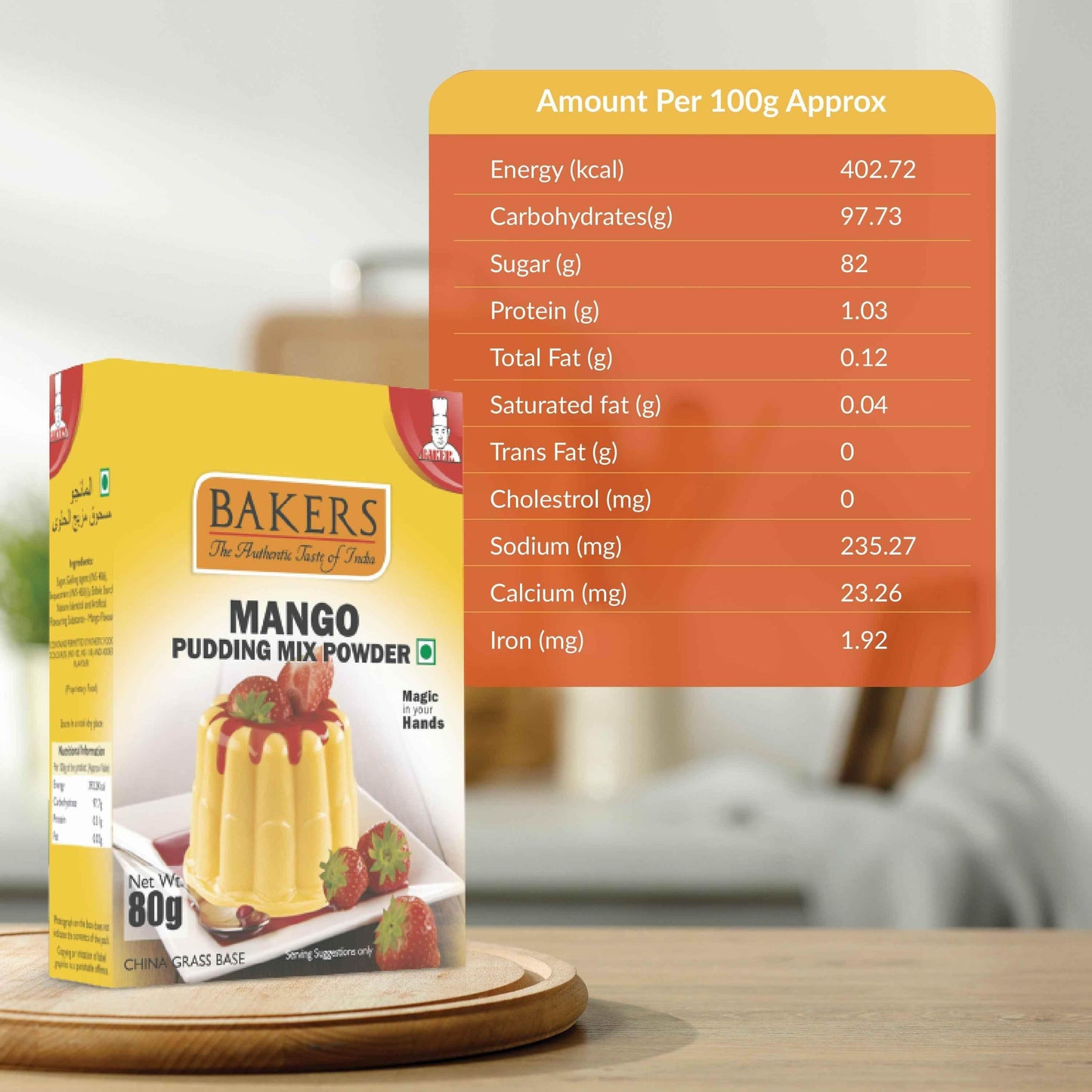 BAKERS Pudding Mix Powder Mango Flavour Pack of 3 (80 gm x 3) - Pluugin Store