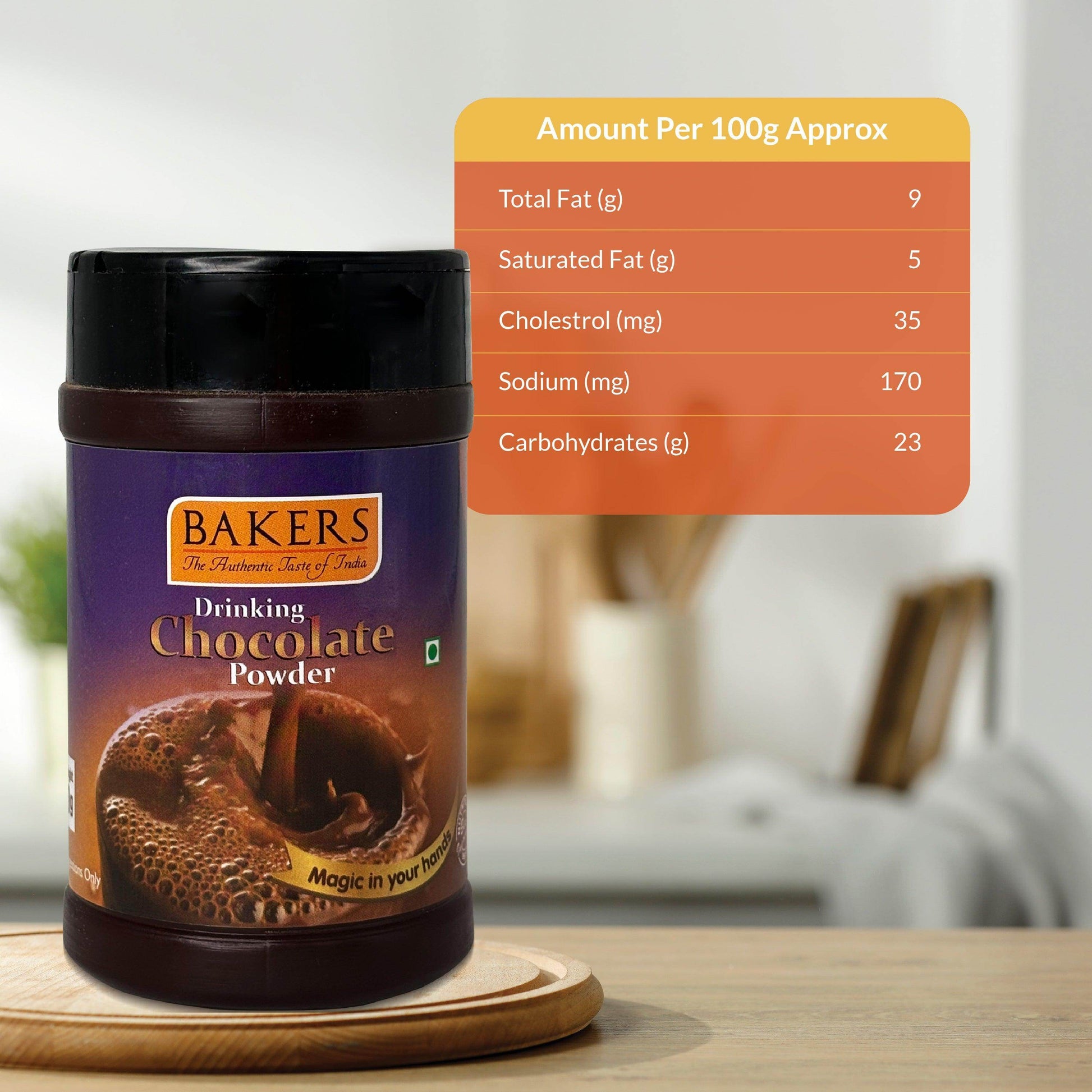 BAKERS Drinking Chocolate Powder Pack of 3 (100 gm Jar x 3) - Pluugin Store