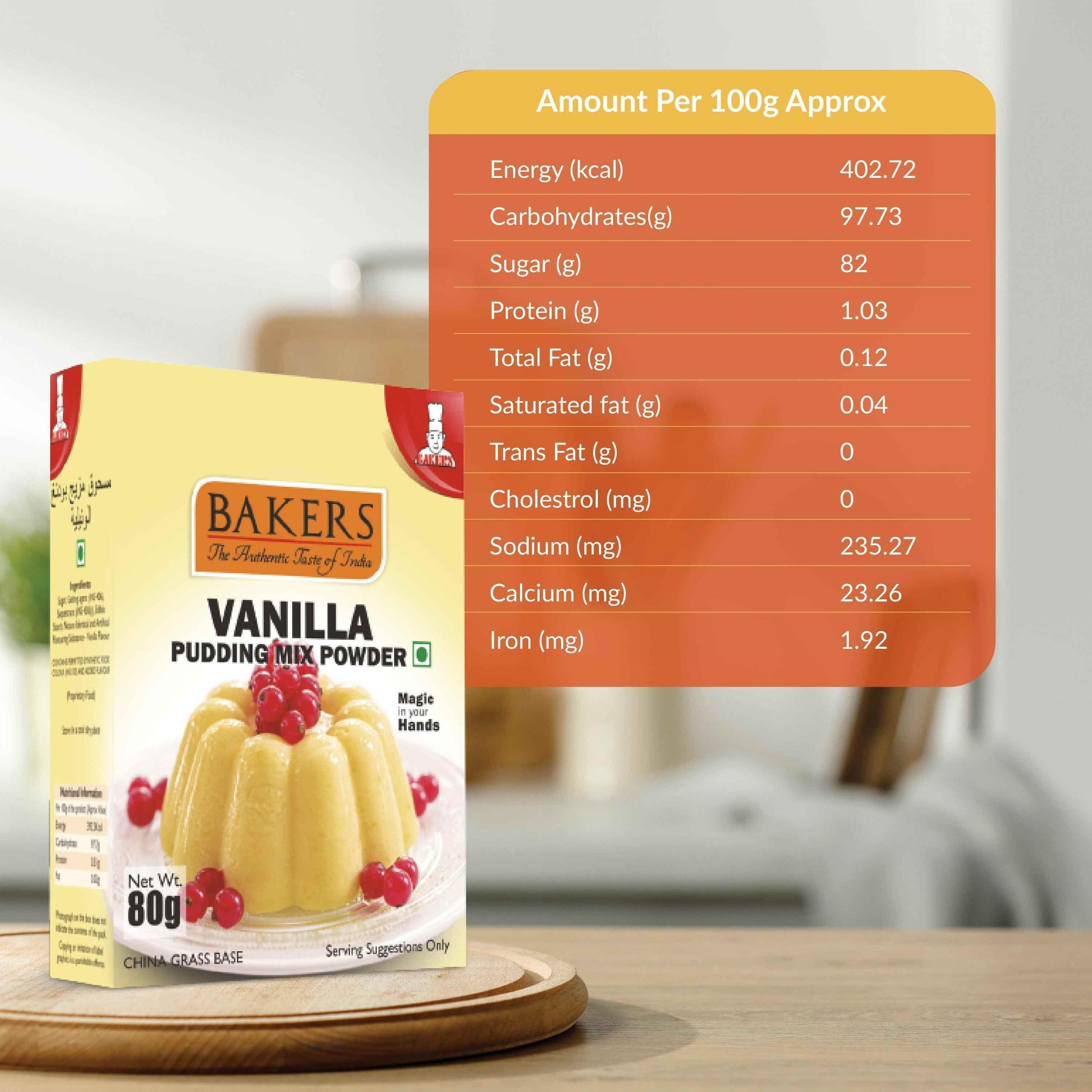 BAKERS Pudding Mix Powder Vanilla Flavour Pack of 3 (80 gm x 3) - Pluugin Store