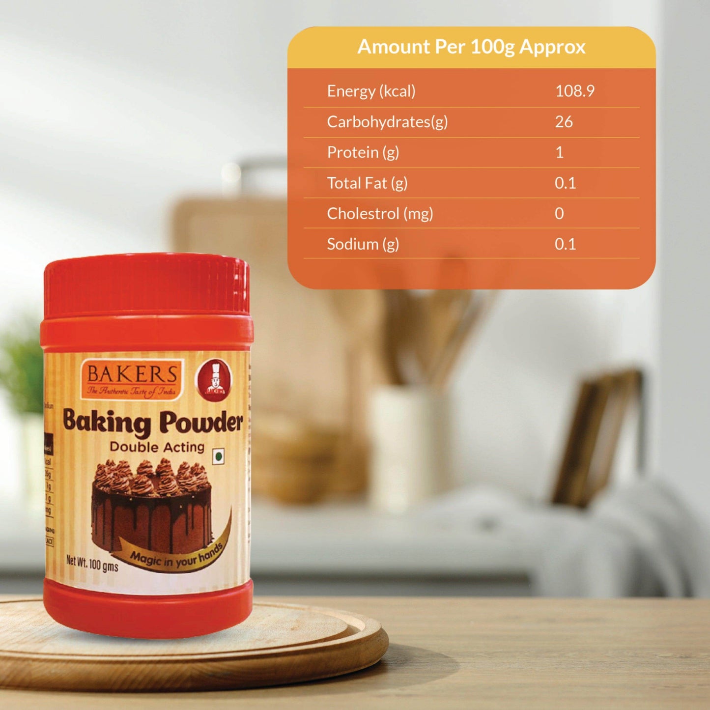 BAKERS Double Acting Baking Powder Pack of 3 (100 gm Jar x 3) - Pluugin Store