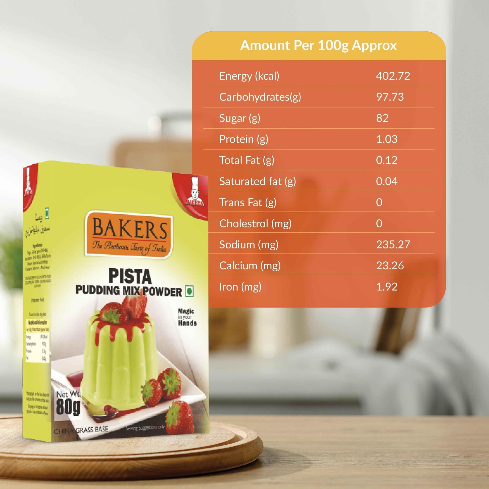 BAKERS Pudding Mix Powder Pista Flavour Pack of 3 (80 gm x 3) - Pluugin Store