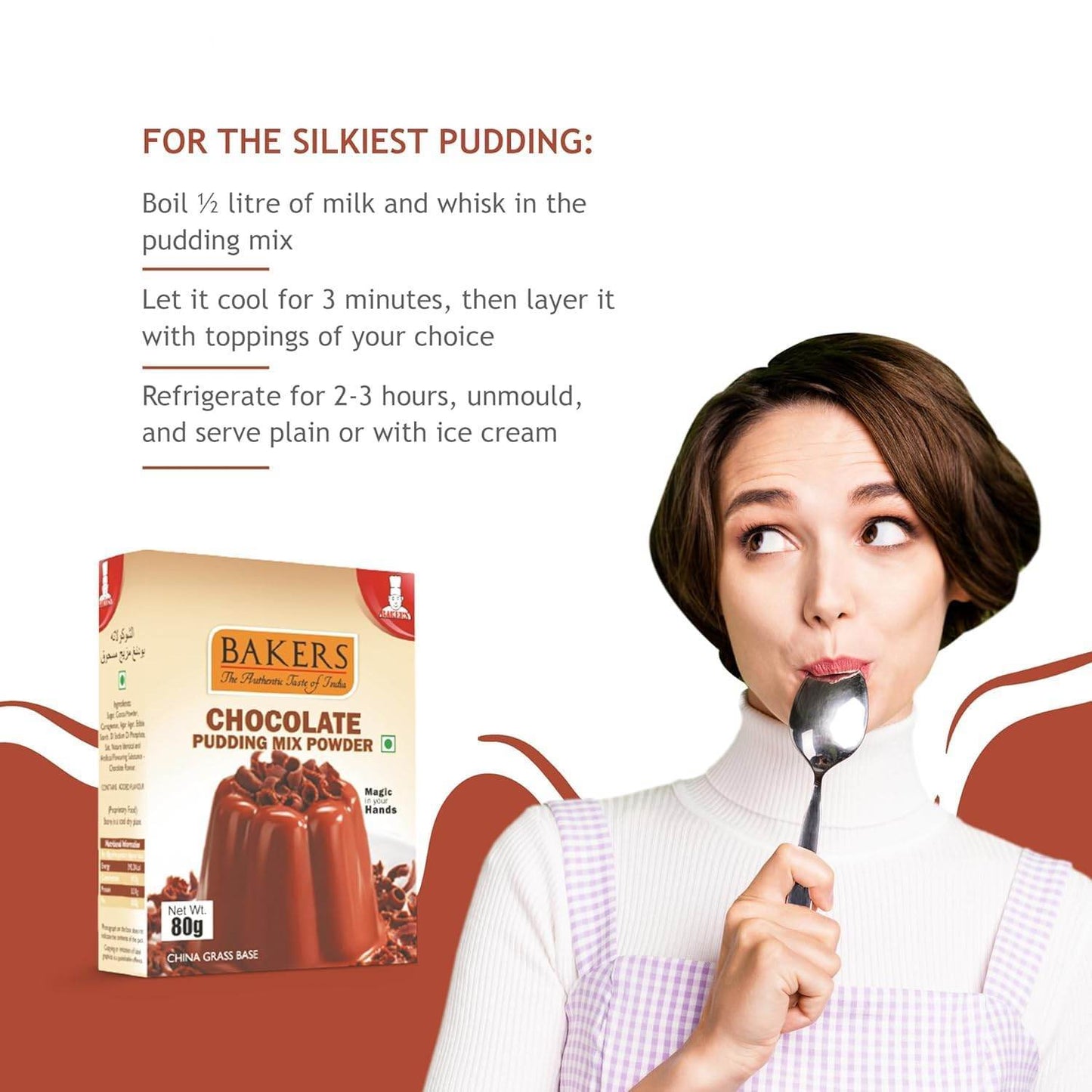 BAKERS Pudding Mix Powder Pack of 4 (80 gm x 5) - Pluugin Store