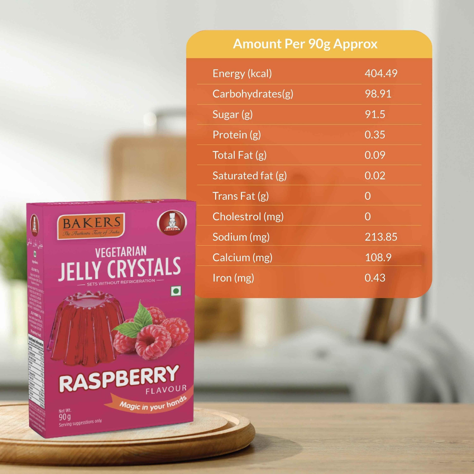 BAKERS Jelly Crystals Raspberry Flavour Pack of 3 (90 gm x 3) - Pluugin Store