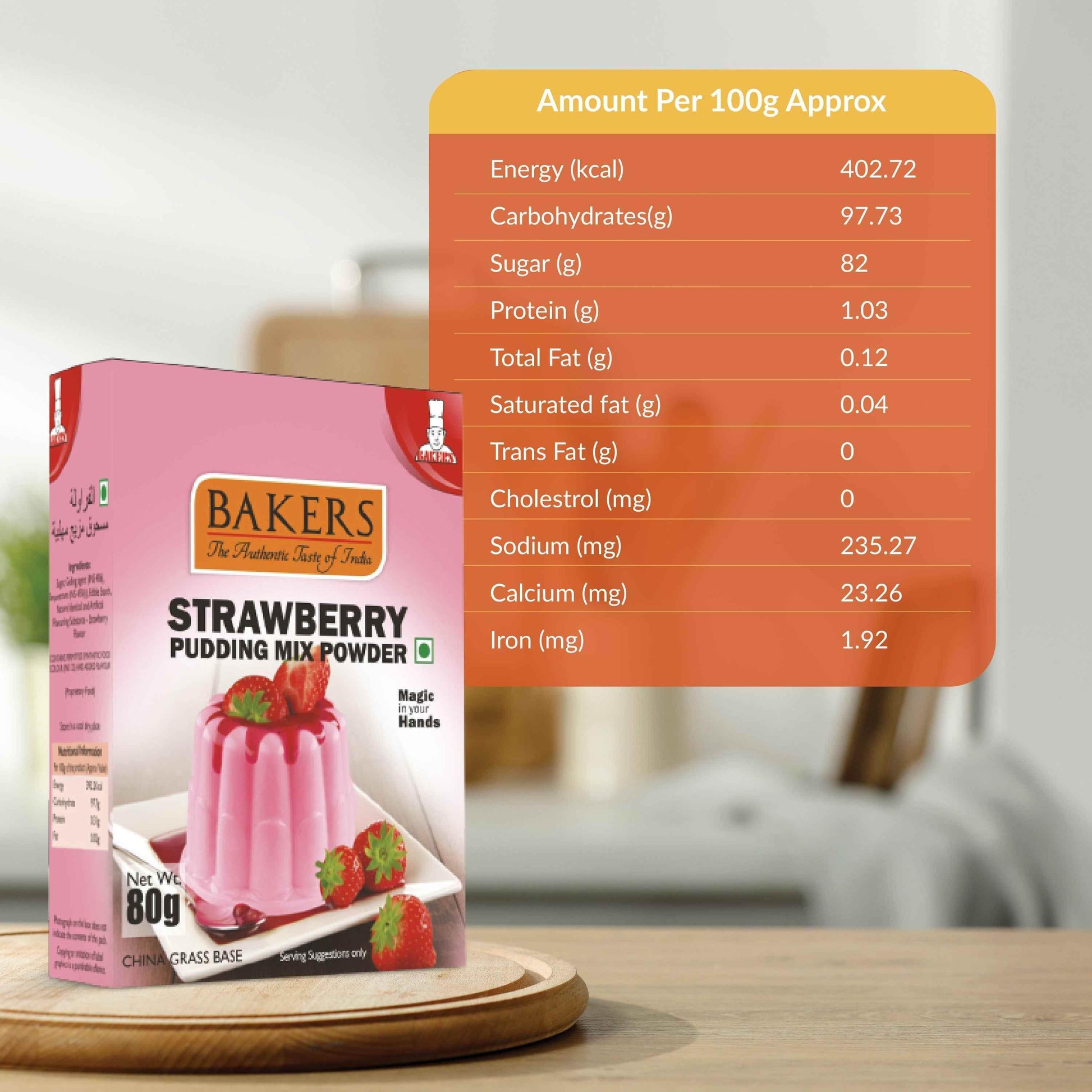 BAKERS Pudding Mix Powder Strawberry Flavour Pack of 3 (80 gm x 3) - Pluugin Store