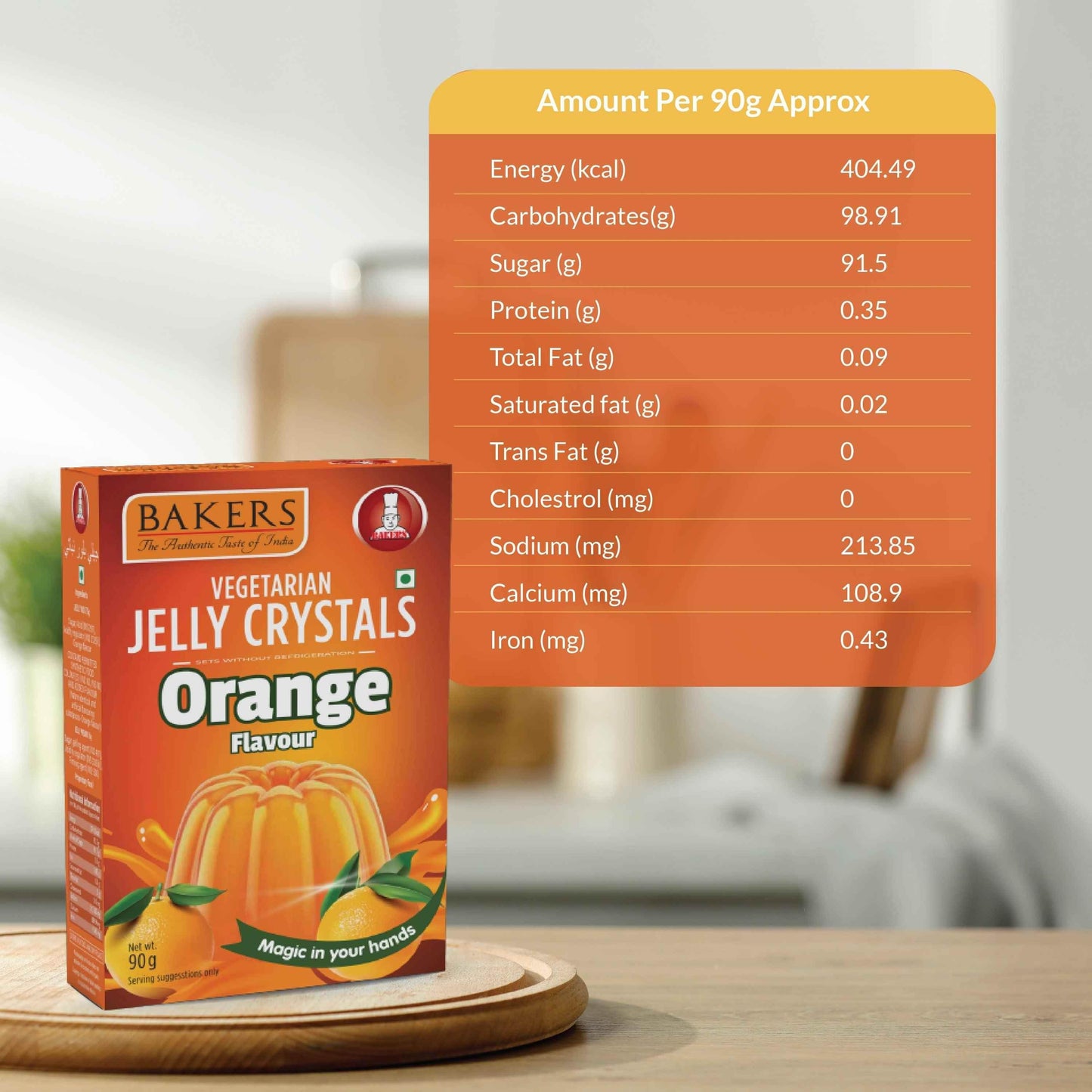 BAKERS Jelly Crystals Orange Flavour Pack of 3 (90 gm x 3) - Pluugin Store