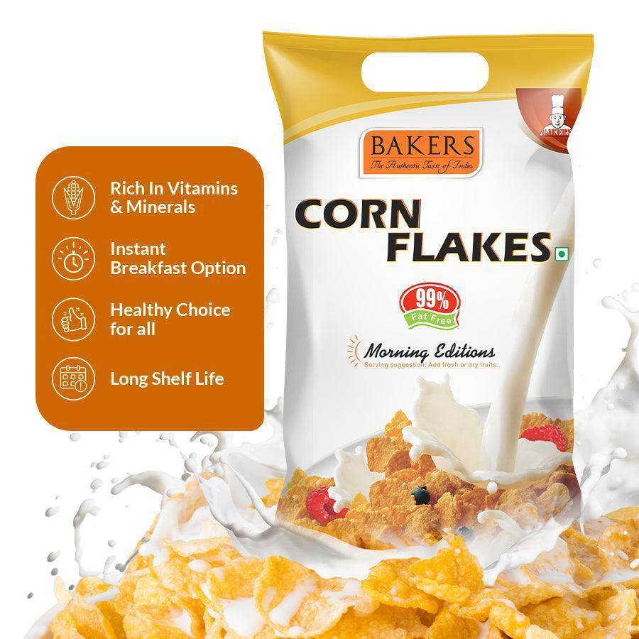 BAKERS Corn Flakes Naturally Cholesterol-Free (500gm*2) (Pack of 2) - Pluugin Store