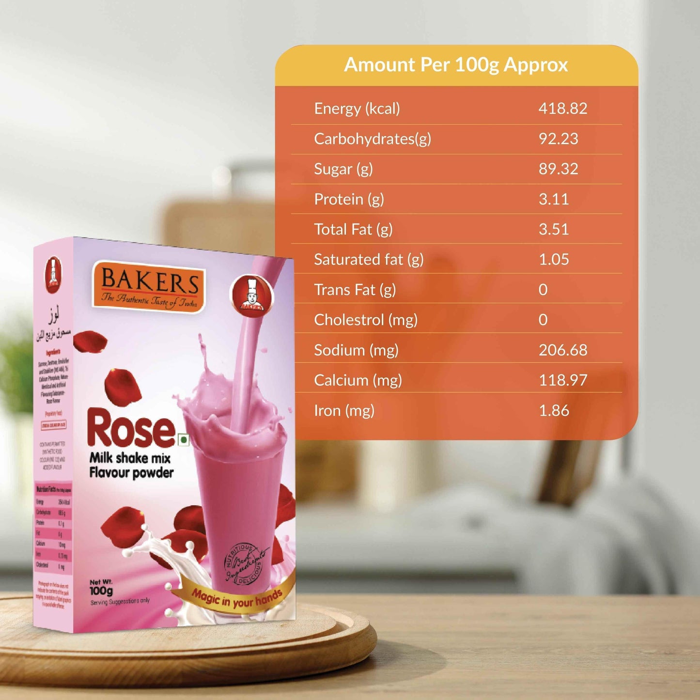 BAKERS Milkshake Mix Powder Rose Flavour 100gm - Pluugin Store