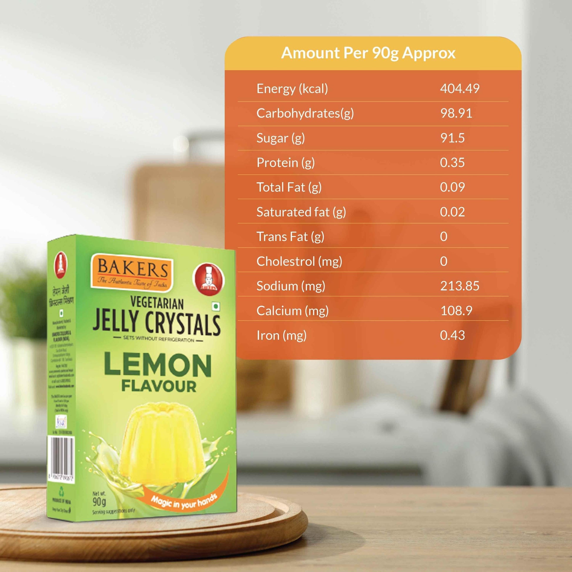 BAKERS Jelly Crystals Lemon Flavour Pack of 3 (90 gm x 3) - Pluugin Store