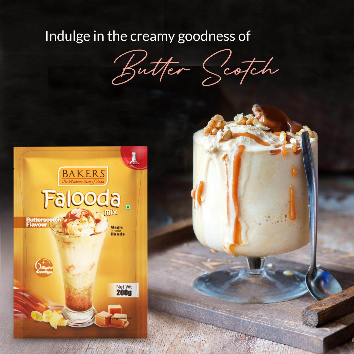 BAKERS Falooda Mix Powder Butterscotch Flavour 200 gm - Pluugin Store