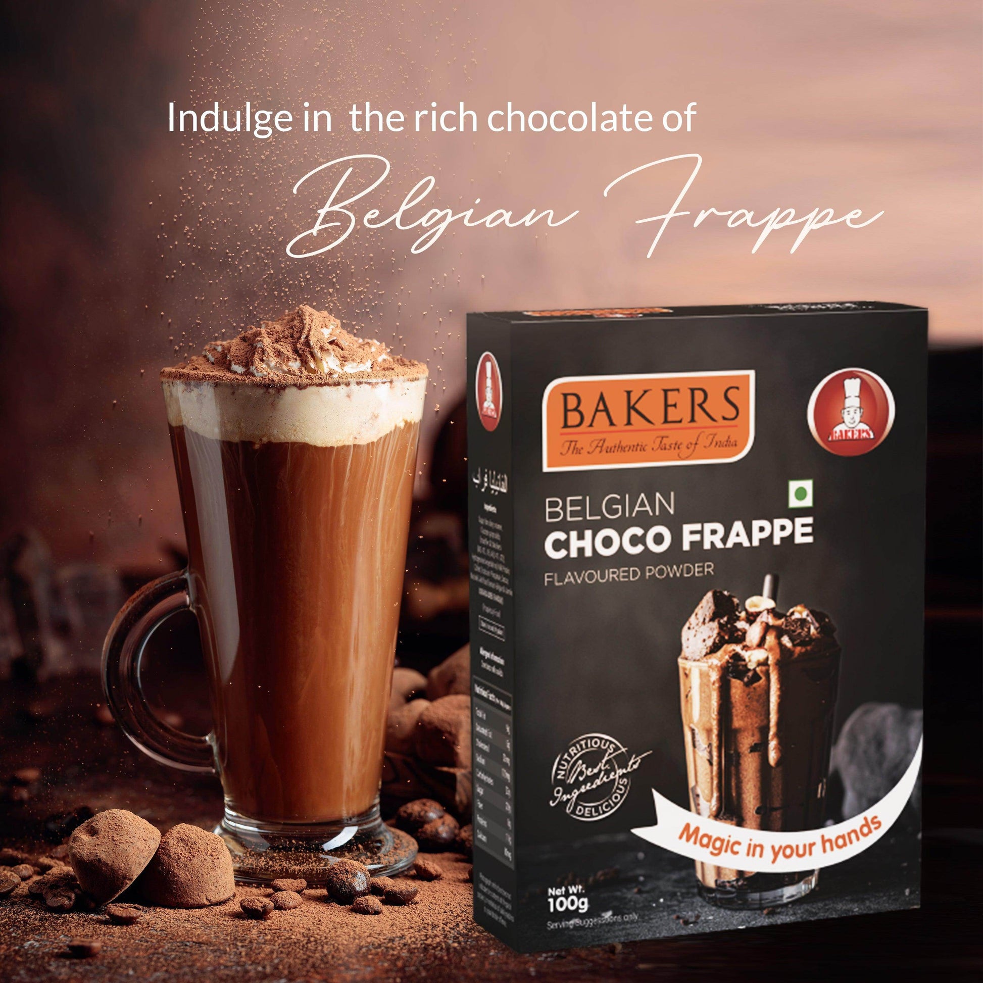 BAKERS Frappe Powder Belgian Choco Flavour Pack of 3 (100 gm x 3) - Pluugin Store