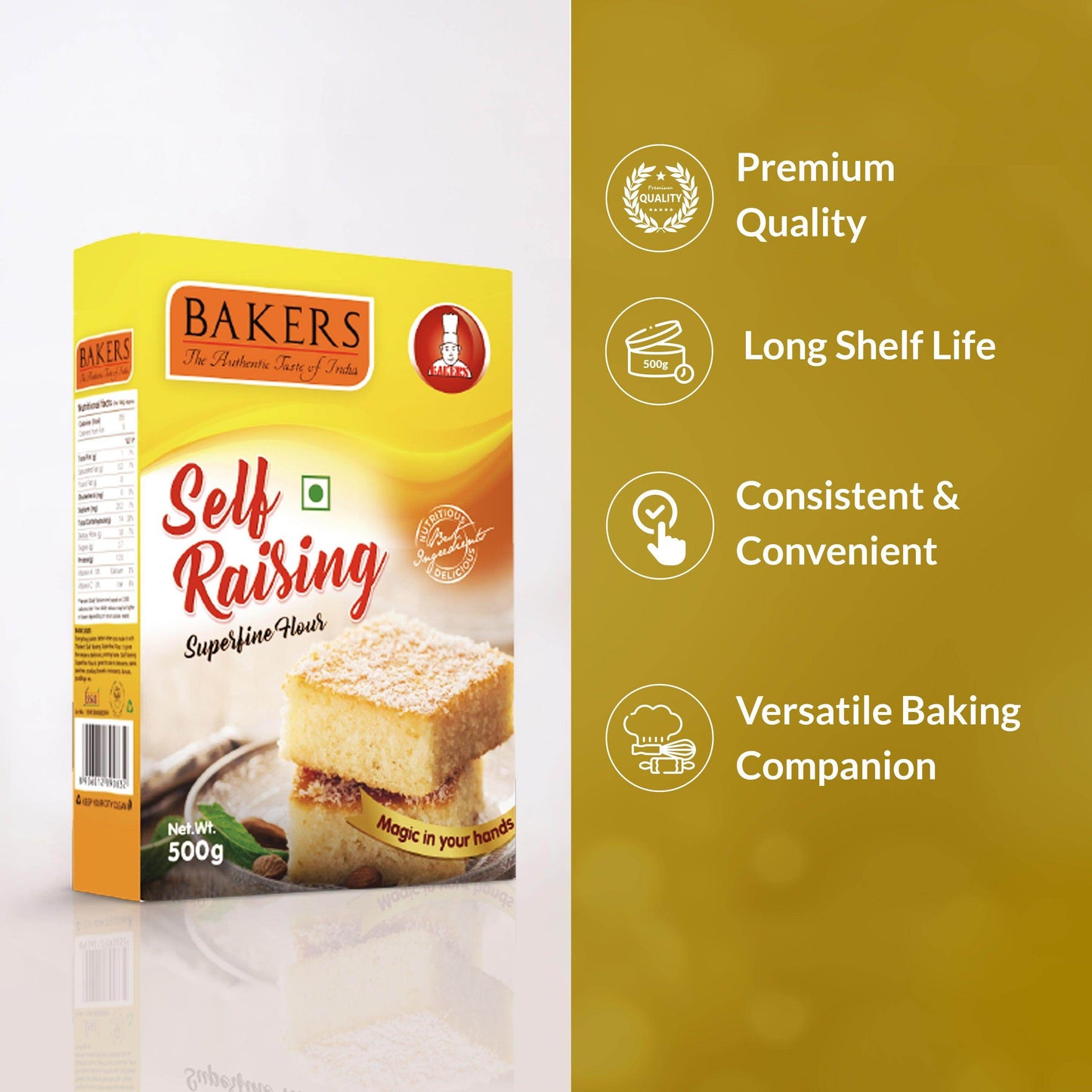 BAKERS Self-Raising Flour Pack of 3 (500 gm x 3) - Pluugin Store