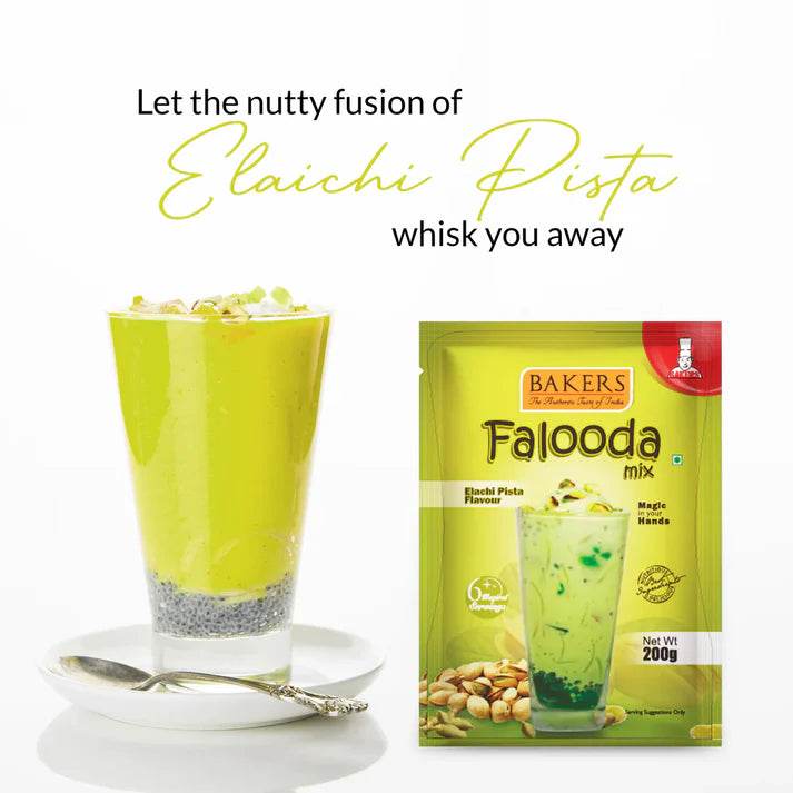 BAKERS Falooda Mix Powder Strawberry+ Butterscotch + Chocolate + Pista Flavour (200 gm) Pack of 4 - Pluugin Store
