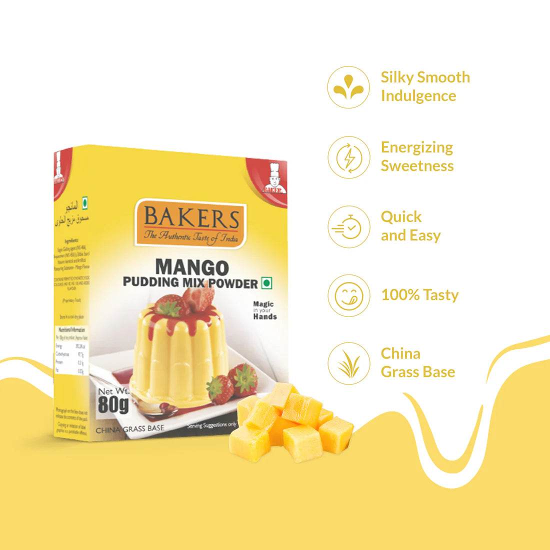 PUDDING DELIGHT COMBO 2 - BAKERS Pudding Mix Powder MANGO + CHOCOLATE+ Pineapple Flavour - Pluugin Store