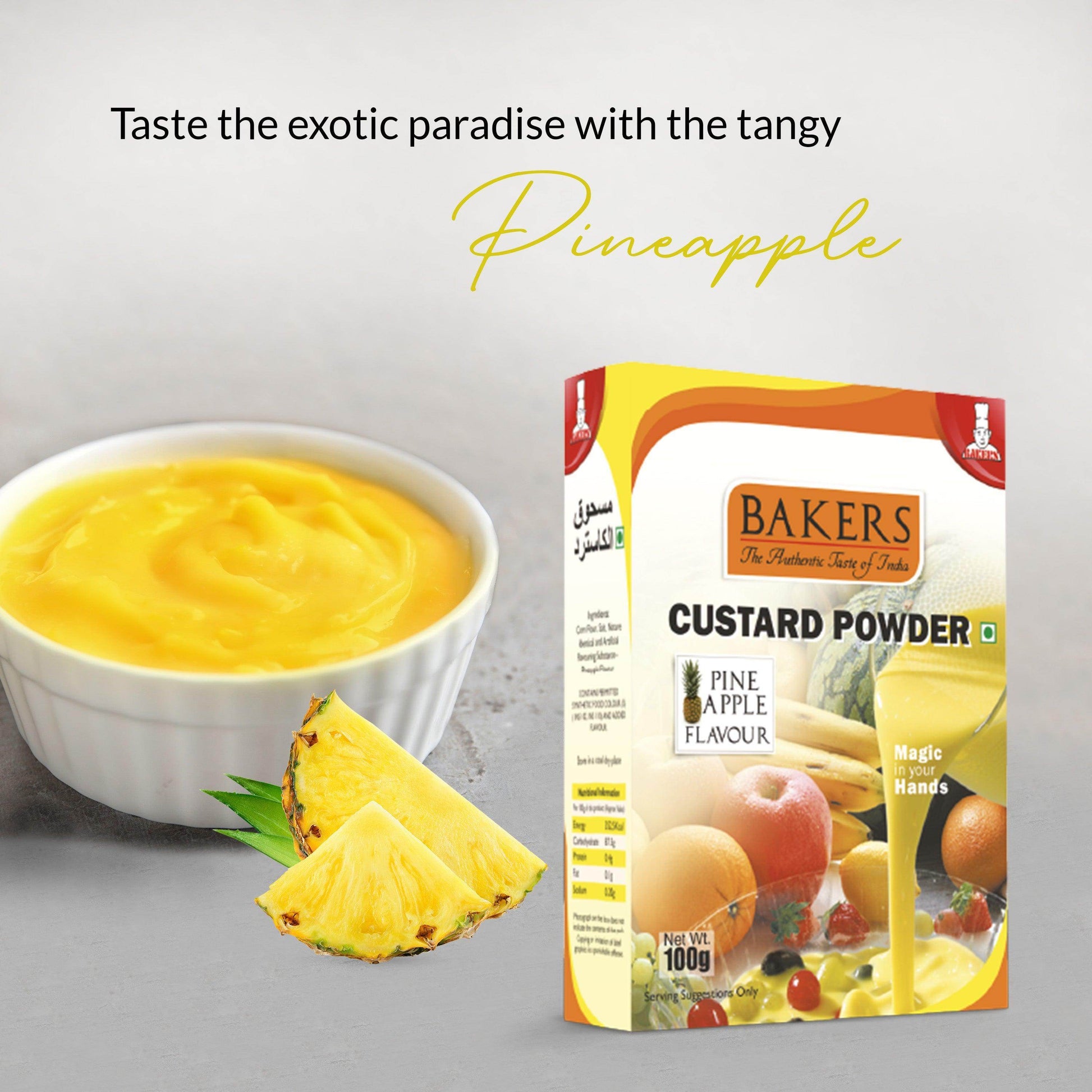 BAKERS Custard Powder Pine Apple Flavour - Pluugin Store