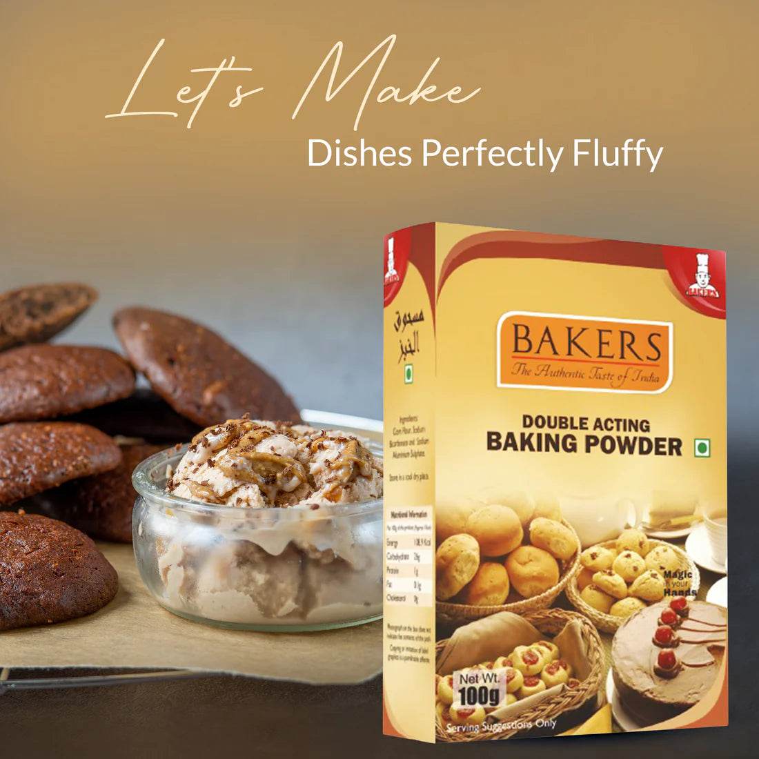 Bake Easy Essentials Pack 1 - BAKERS Baking Soda 100gm + BAKING POWDER 100gm+ INSTANT DRY YEAST 25gm + CITRIC ACID 50gm - Pluugin Store