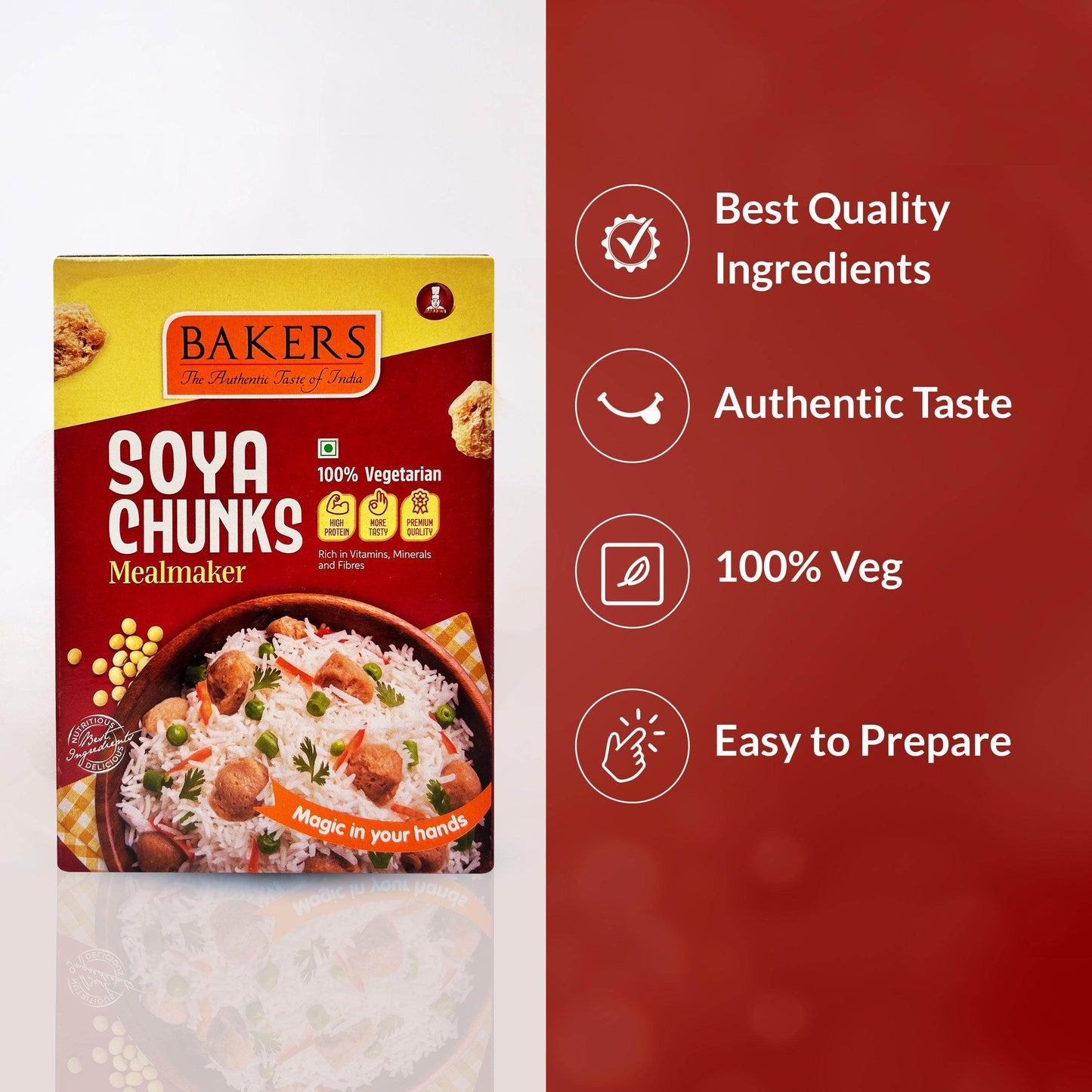BAKERS Soya Chunk Mealmaker Pack of 3 (200 gm x 3) - Pluugin Store