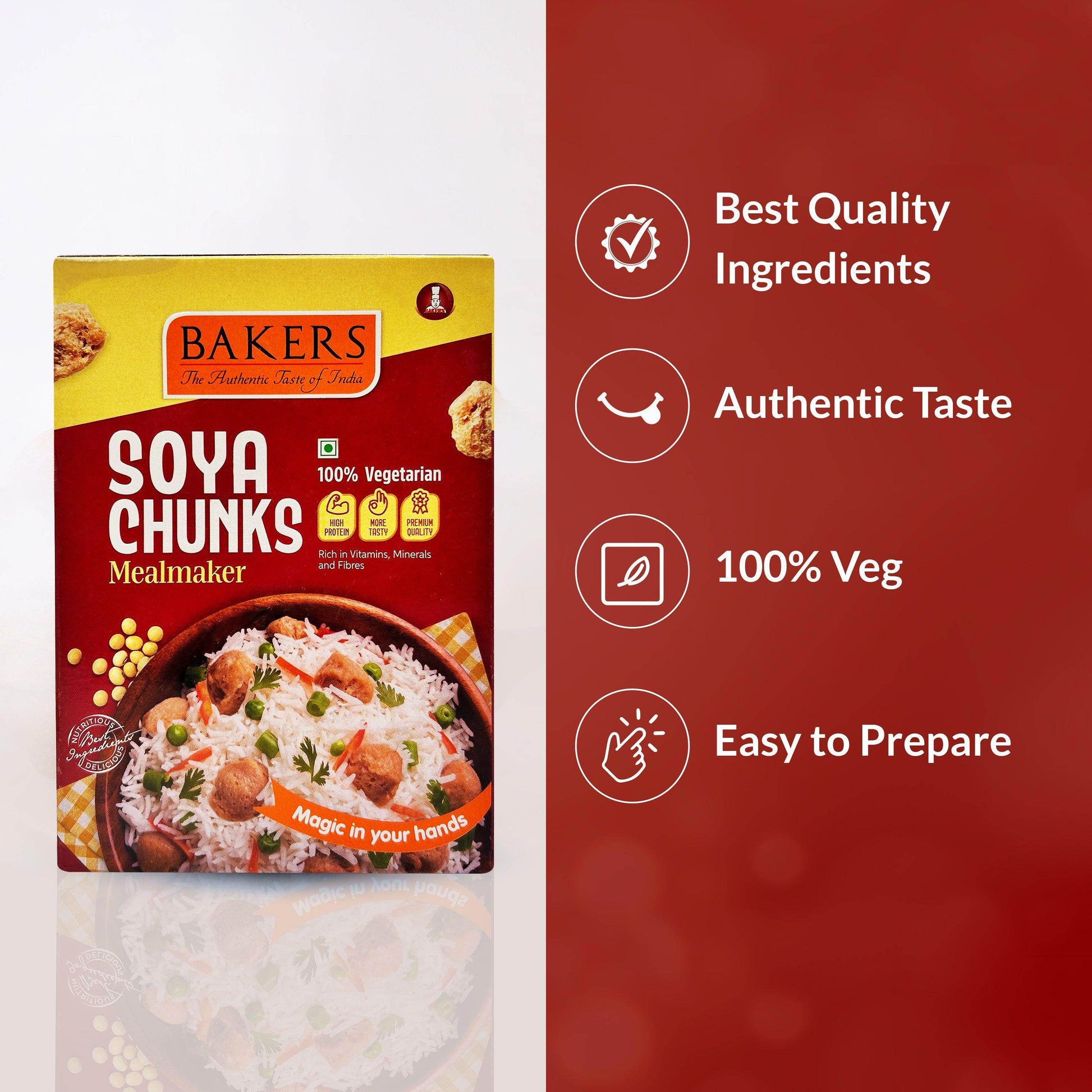 BAKERS Soya Chunk Mealmaker Pack of 3 (200 gm x 3) - Pluugin Store