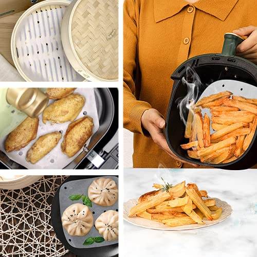 Oddy Ecobake+ Non-Stick Baking Paper for Steamer, Airfryer & More - Perforated, 7 Inch Square, 120 Pcs, White - Pluugin Store