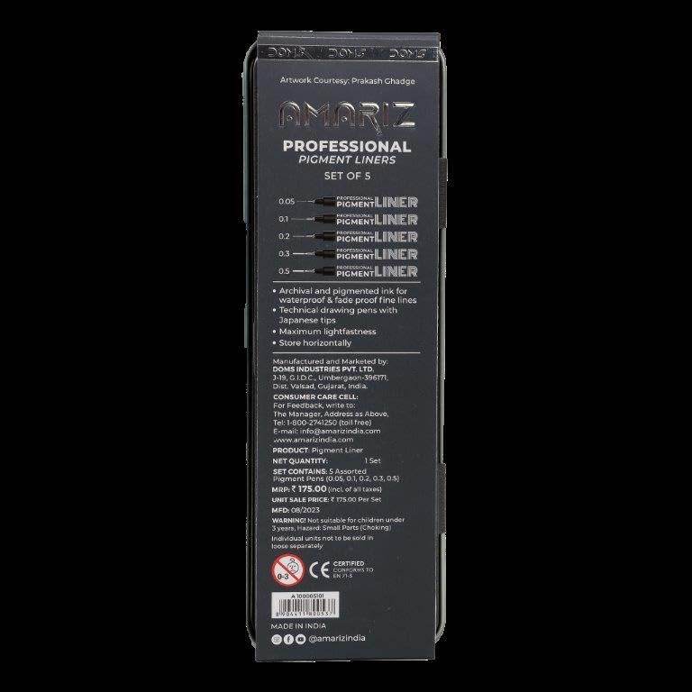 AMARIZ Doms Pigment Fine Point Liner Set Of 5, Black - Pluugin Store