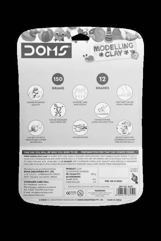 DOMS Modelling Clay 12 Shades New - Pluugin Store