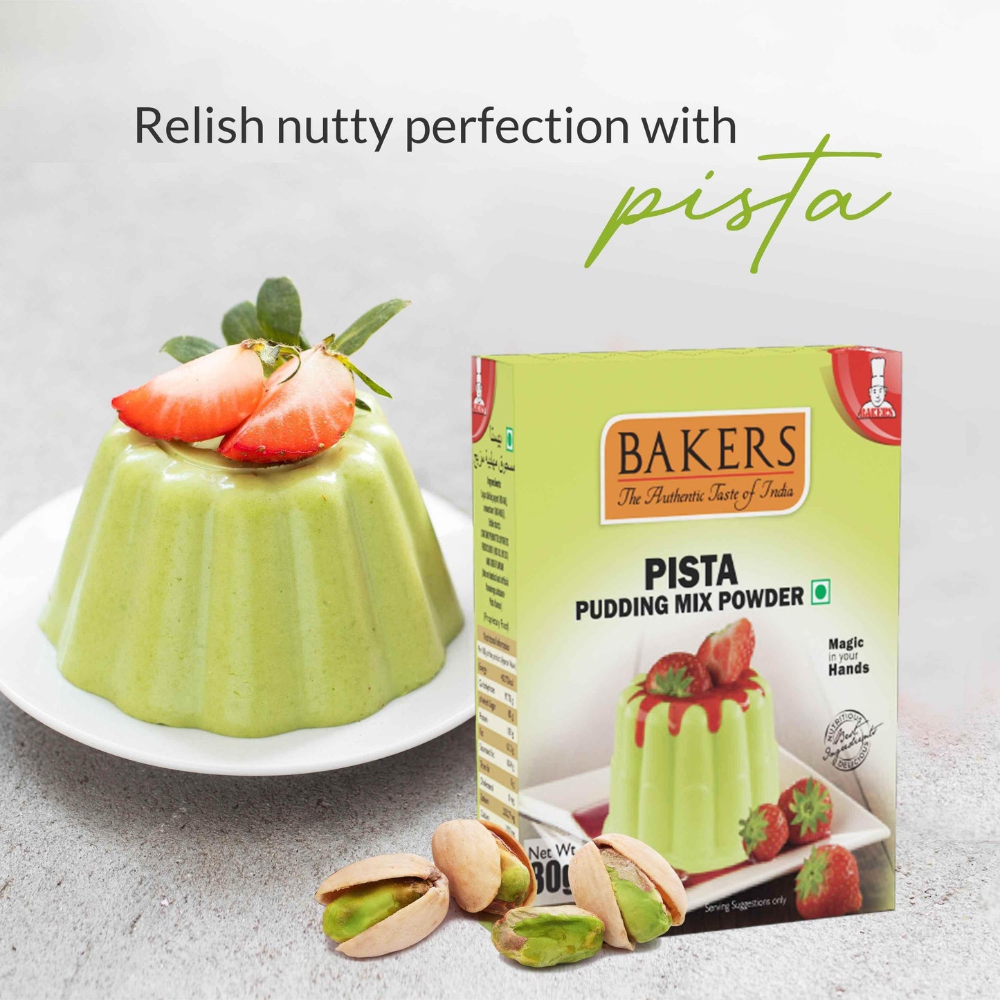 BAKERS Pudding Mix Powder Pista Flavour Pack of 3 (80 gm x 3) - Pluugin Store