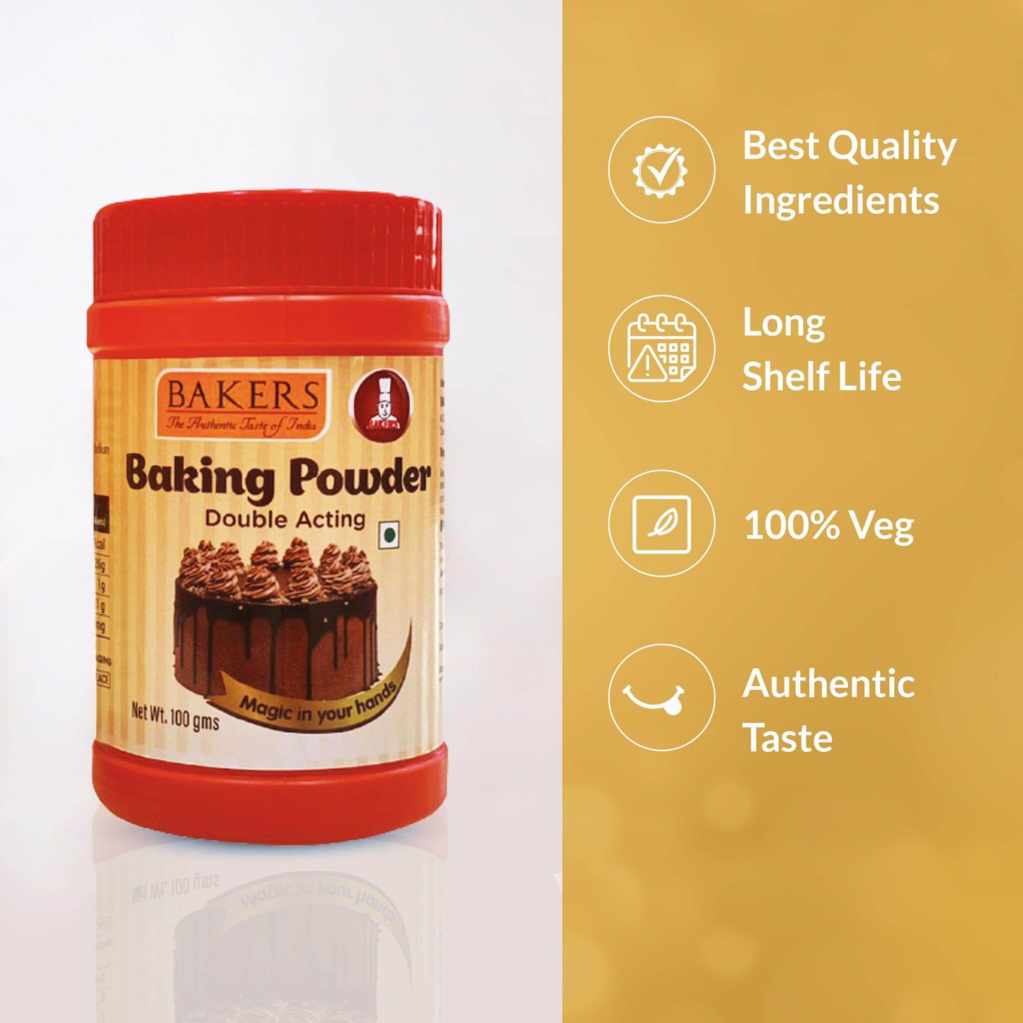 BAKERS Double Acting Baking Powder Pack of 3 (100 gm Jar x 3) - Pluugin Store