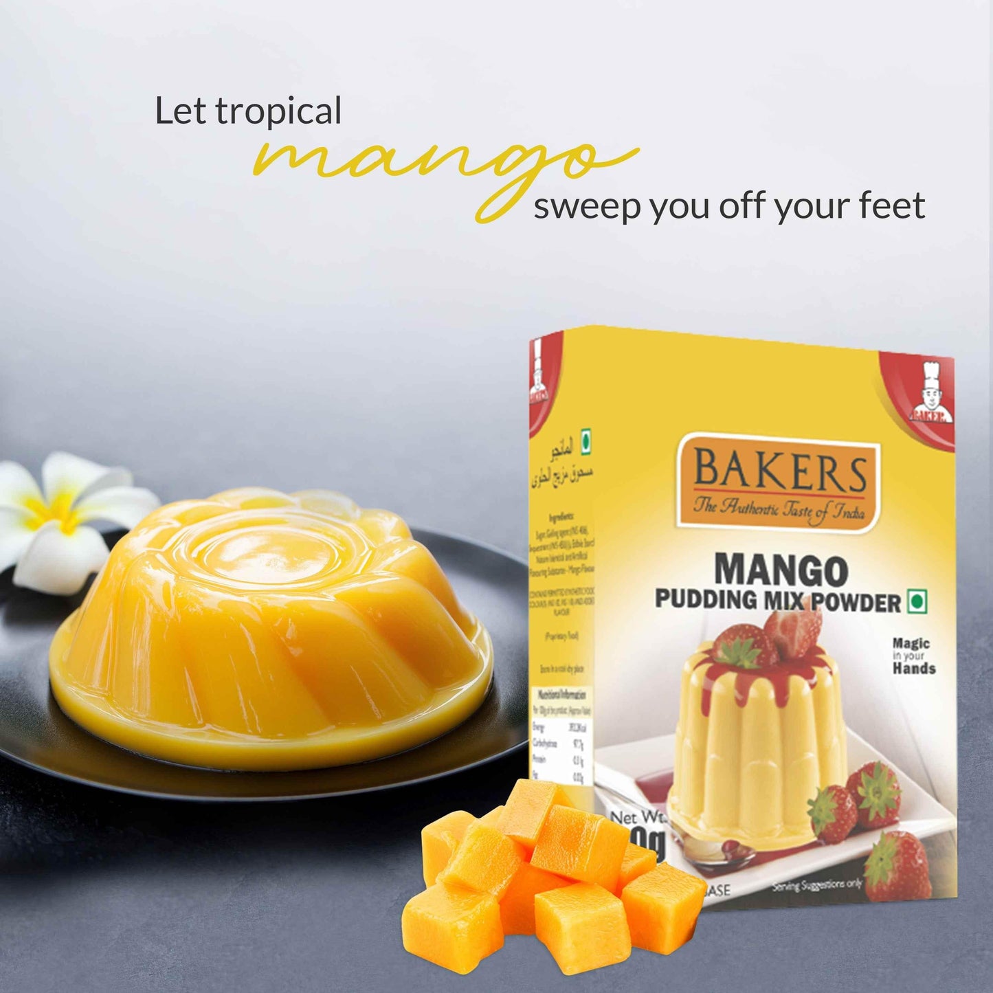 BAKERS Pudding Mix Powder Mango Flavour Pack of 3 (80 gm x 3) - Pluugin Store