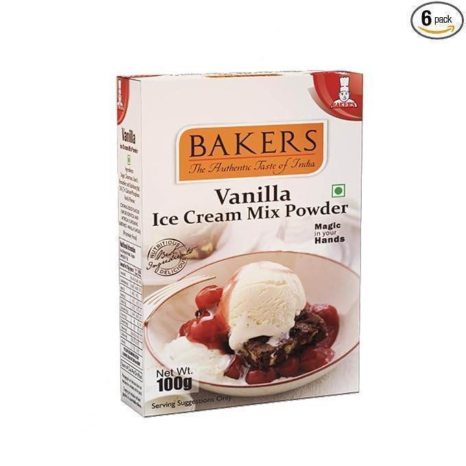 BAKERS Ice Cream Mix Powder - Chocolate + Kesar Pista + Pineapple + Pista + Strawberry + Vanilla + Mango Pack of 7 - Pluugin Store