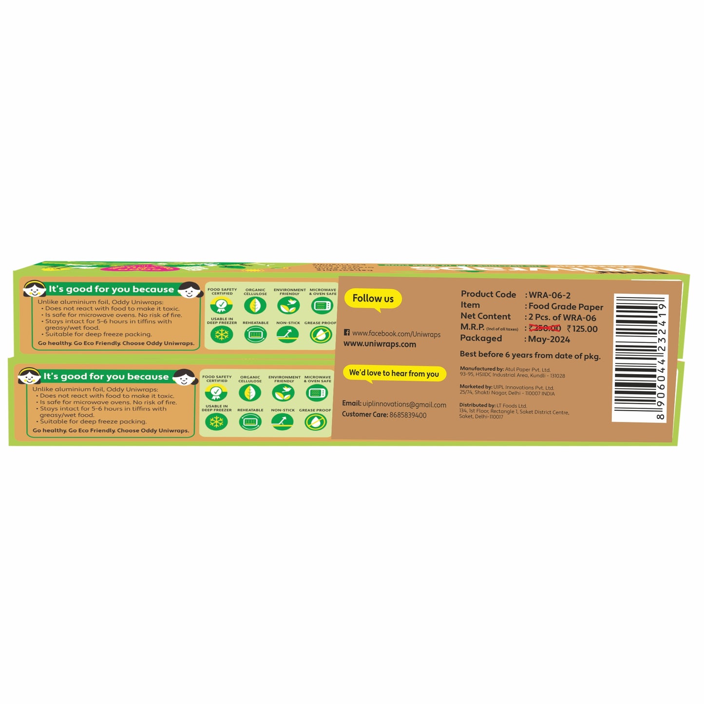 Oddy Uniwraps Food Wrapping Paper 11" (6 M) X 2 Set ( Pack of 2) - Pluugin Store
