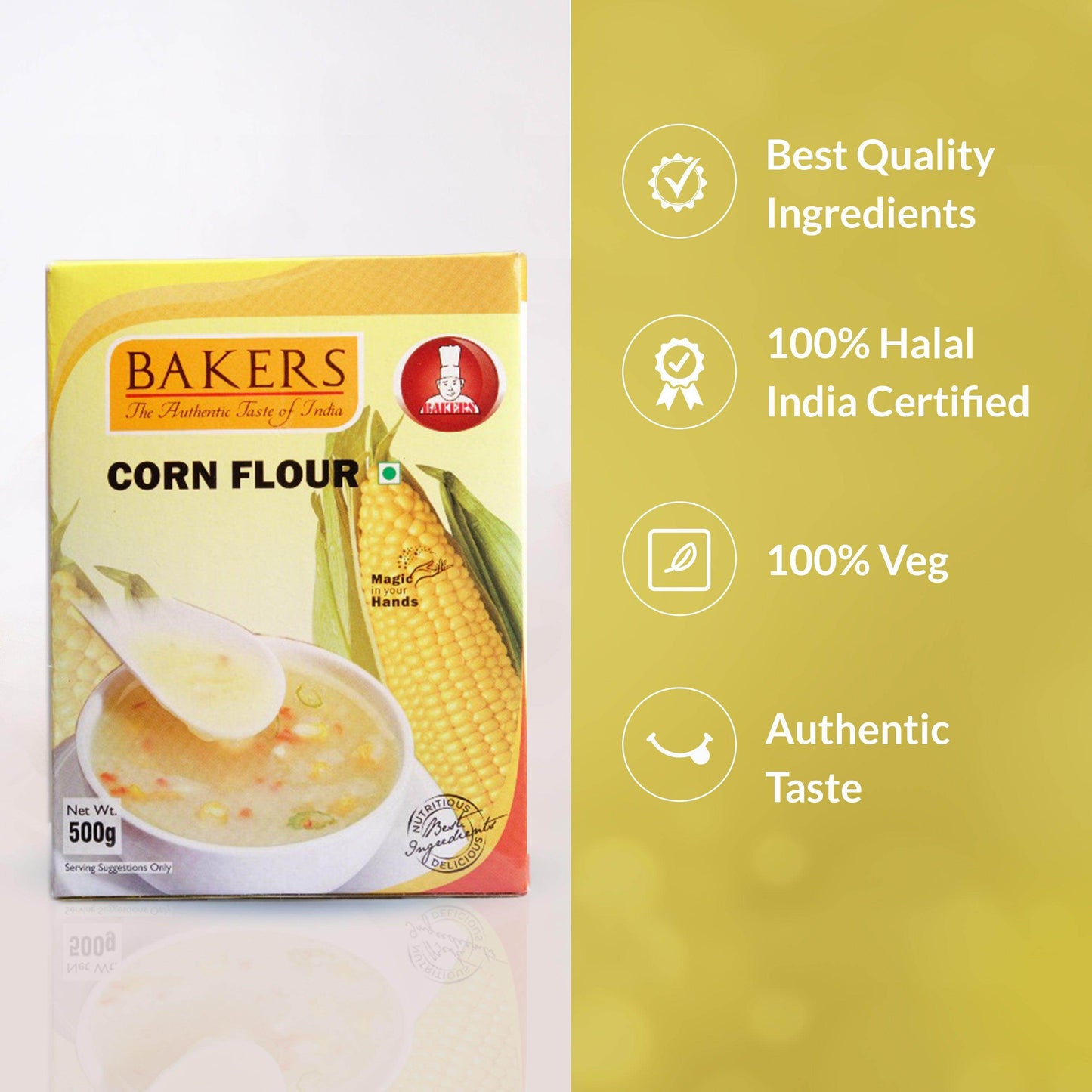 CORN FLOUR 500G BAKERS Corn Flour Perfect For Cooking Pack of 3 (500 gm x 3) - Pluugin Store